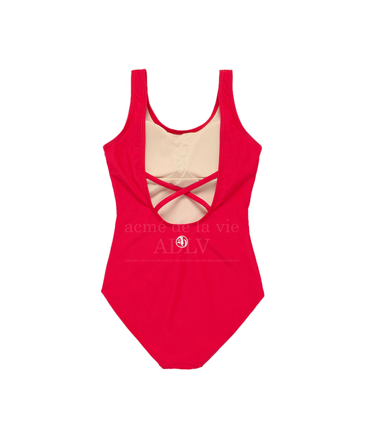 아크메드라비(ACME DE LA VIE) AE LOGO PRINTING MONOKINI RED