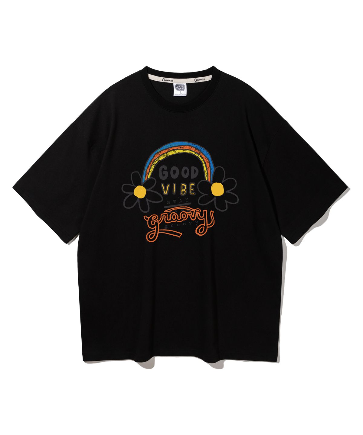 앨빈클로(ALVINCLO) [CP] GOOD VIBE FLOWER 오버핏 반팔티 AST4584 (4 COLOR)