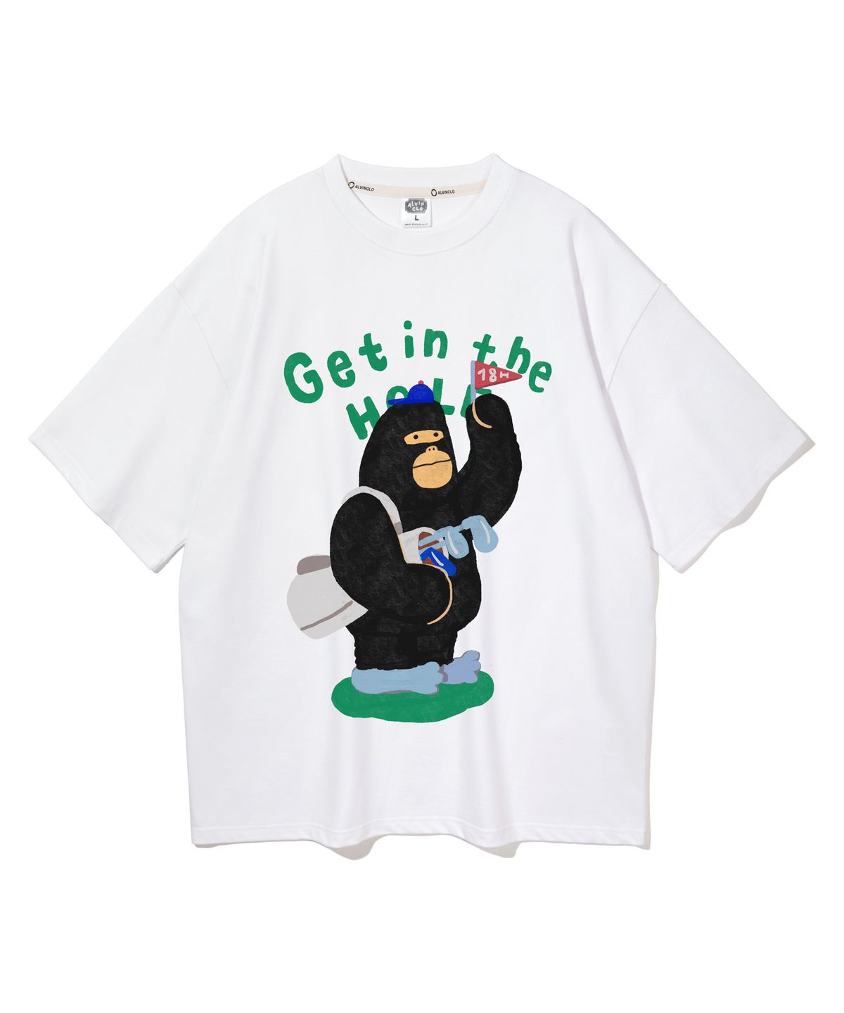 앨빈클로(ALVINCLO) [CP] Gorilla 골퍼 오버핏 반팔티 오버핏 반팔티 AST4596 (4 COLOR)