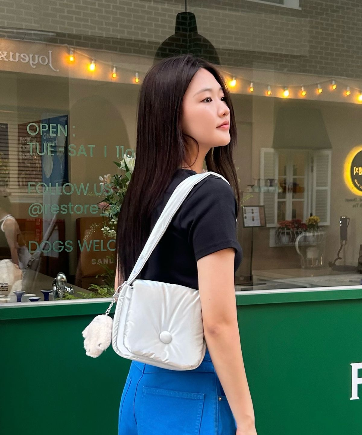 아이띵소(ITHINKSO) PUFFY SHOULDER & CROSS _ SHINY 퍼피 숄더 & 크로스 _ 샤이니