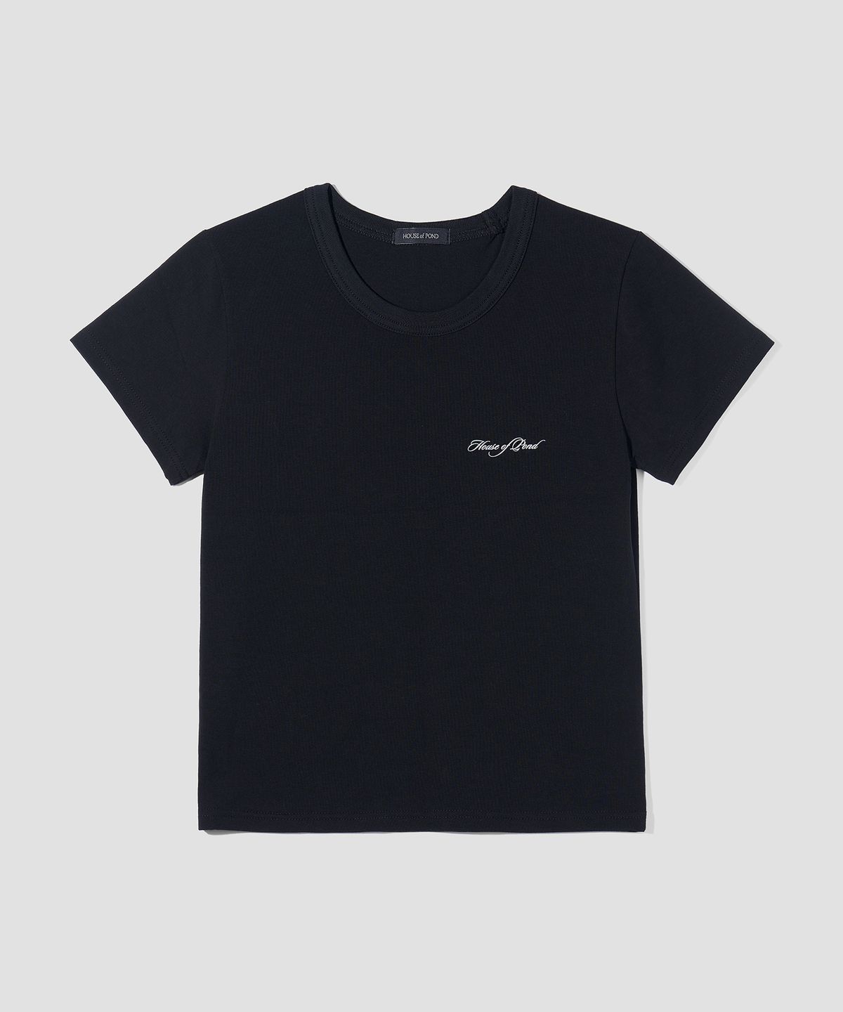 하우스 오브 폰드(HOUSE OF POND) Round neck narrow t shirt (Black)