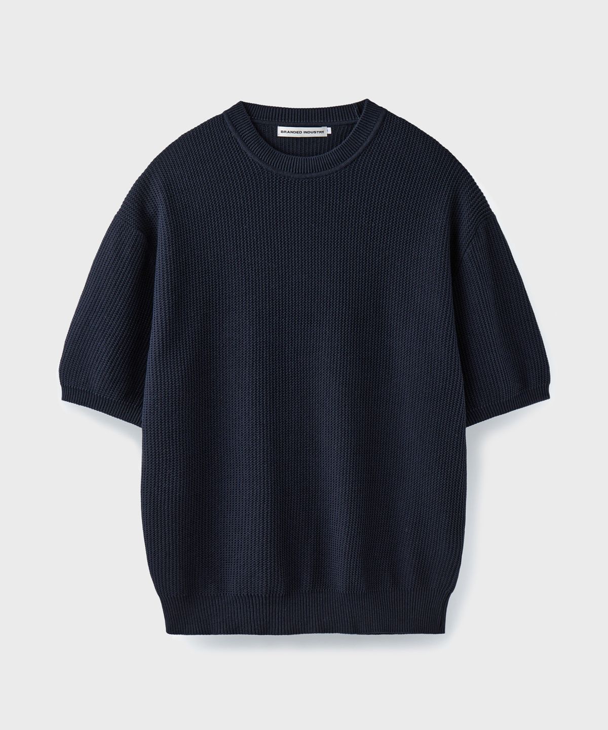 브랜디드(BRANDED) HARD TWIST HOLIDAY ROUND KNIT [NAVY]