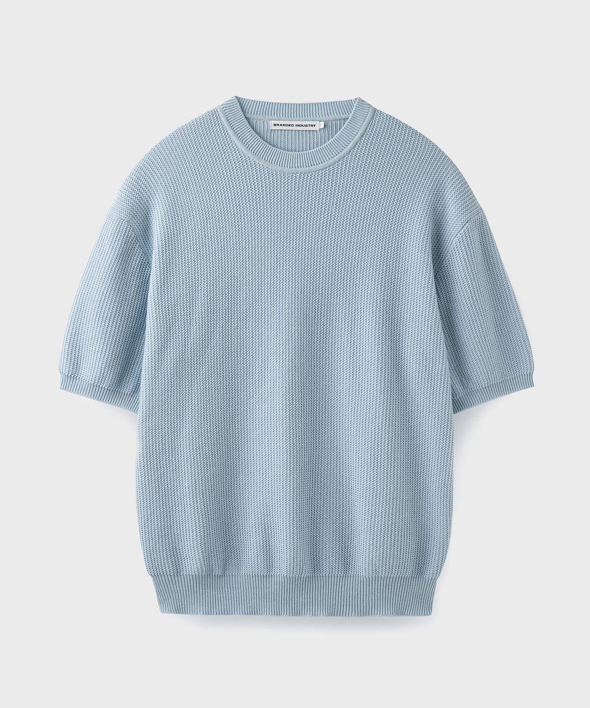 브랜디드(BRANDED) HARD TWIST HOLIDAY ROUND KNIT [SKY BLUE]