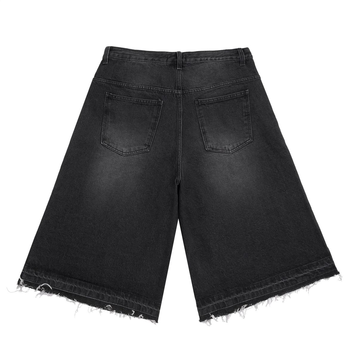노쿨러스(NOSCOULEURS) WIDE DENIM SHORTS DARK GREY