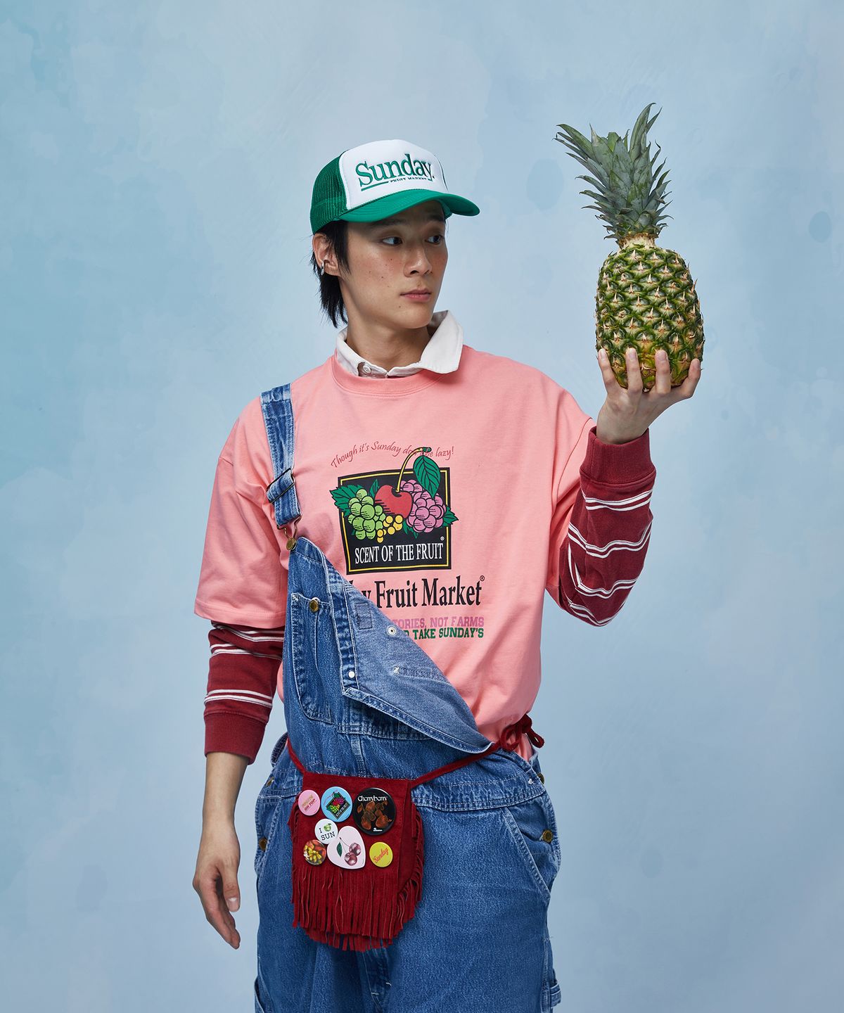 선데이후르츠마켓(SUNDAY FRUIT MARKET) MARKET TEE PINK