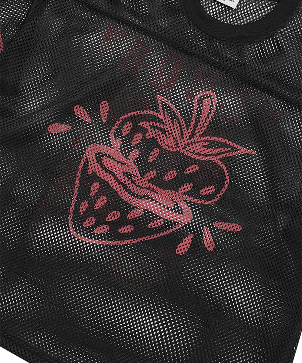 선데이후르츠마켓(SUNDAY FRUIT MARKET) STRAWBERRY MESH TEE BLACK