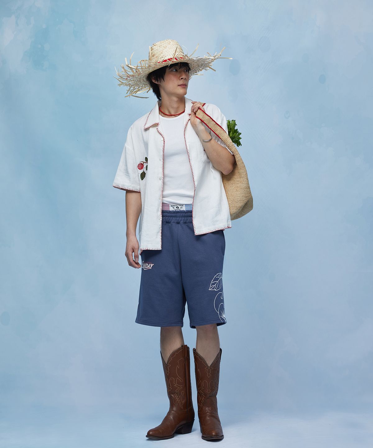 선데이후르츠마켓(SUNDAY FRUIT MARKET) RED CHERRY SHIRT IVORY