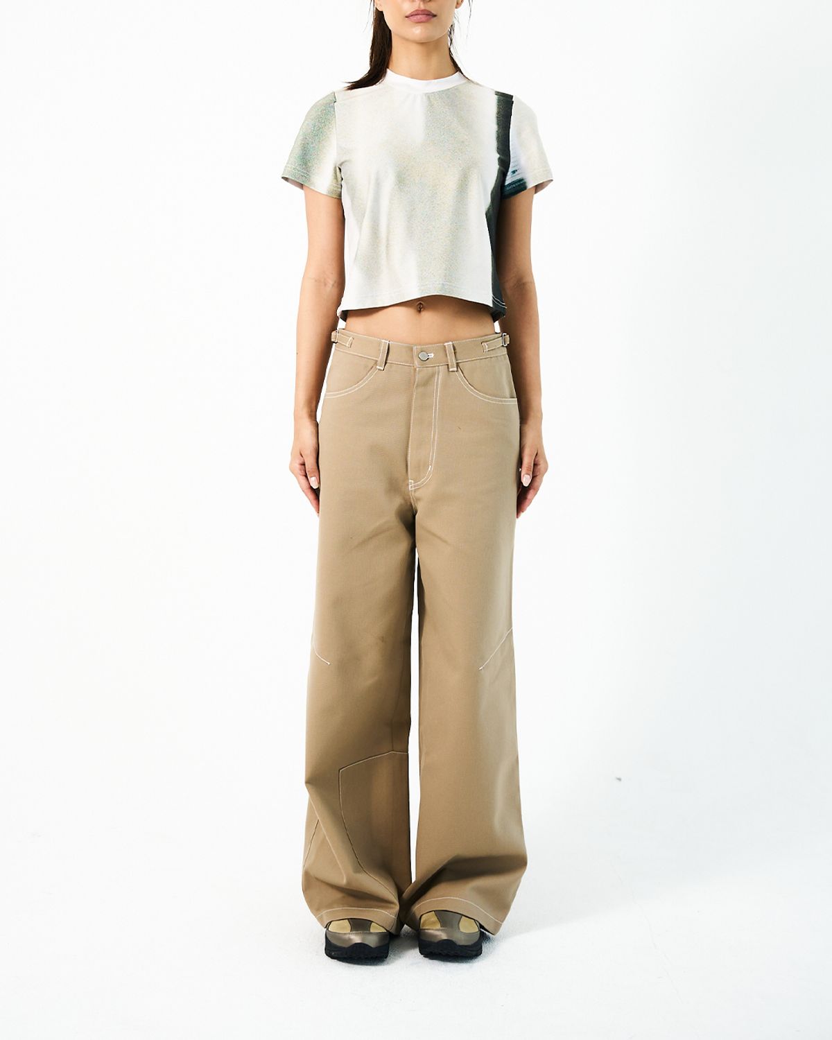 씬(SEEN) Curtain CROP T-SHIRTS (Ivory)