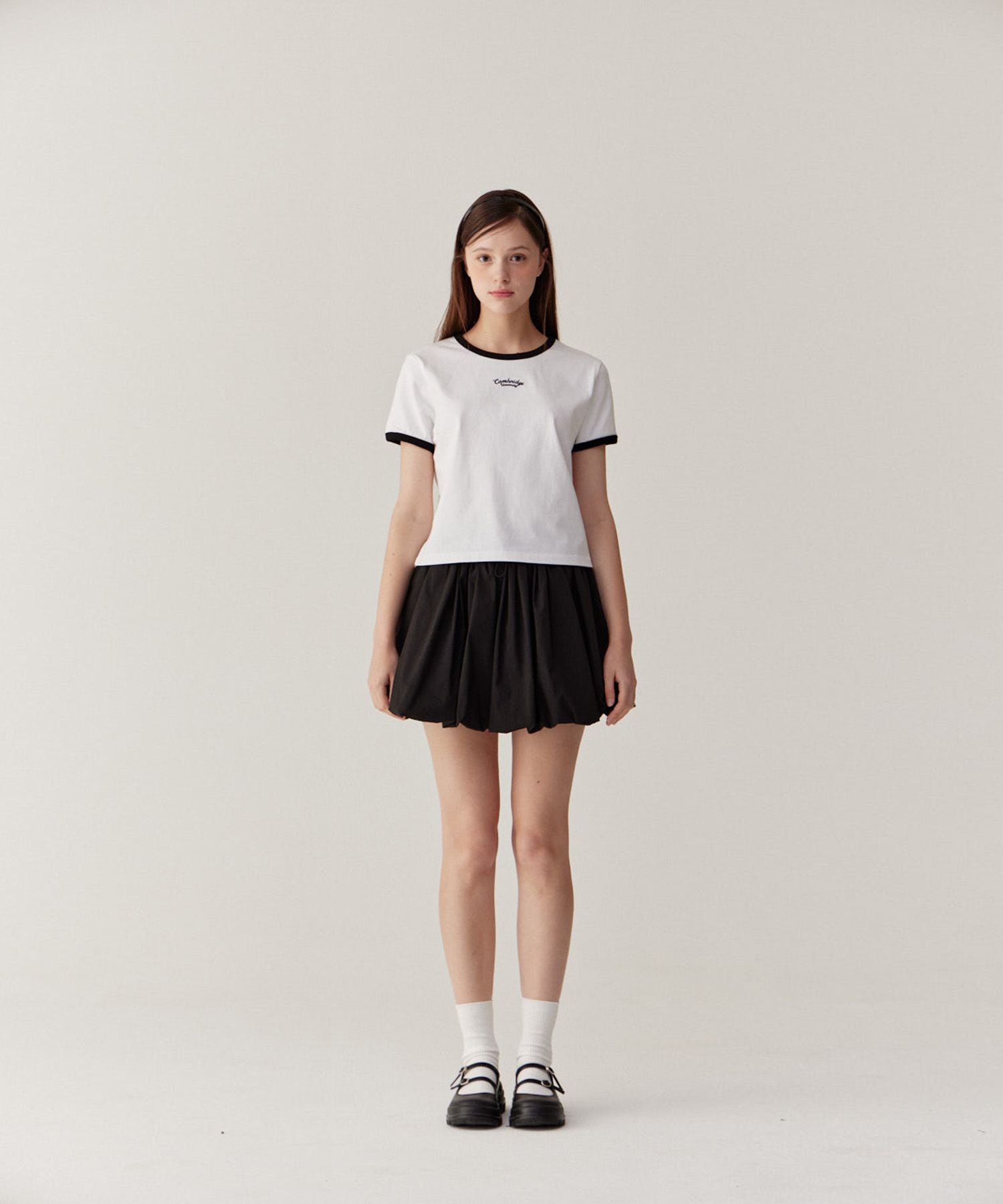 MUSINSA | CAMBRIDGE UNIVERSITY Balloon Mini Skirt Black