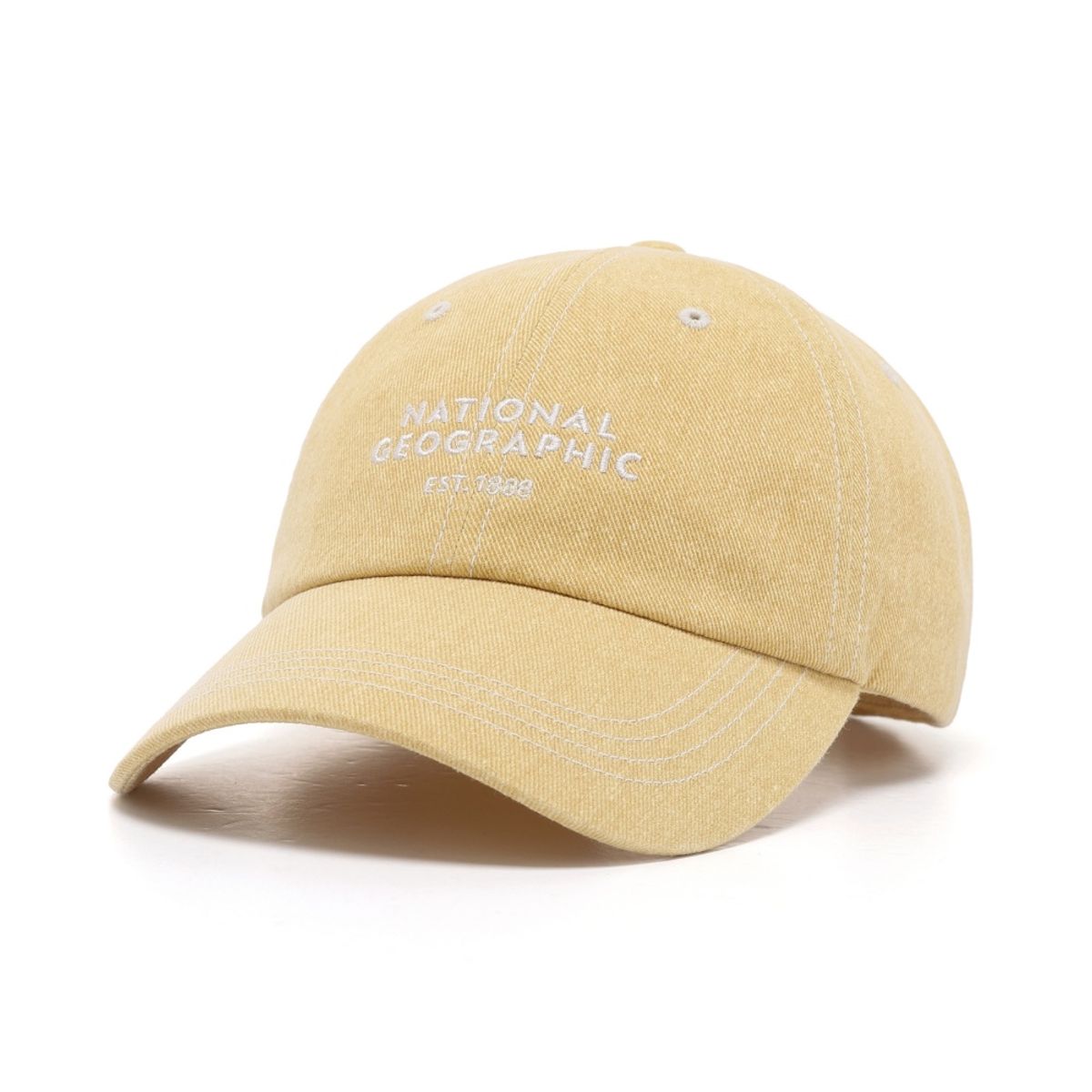내셔널지오그래픽(NATIONALGEOGRAPHIC) N243AHA510 스티치 워싱 볼캡 MUSTARD