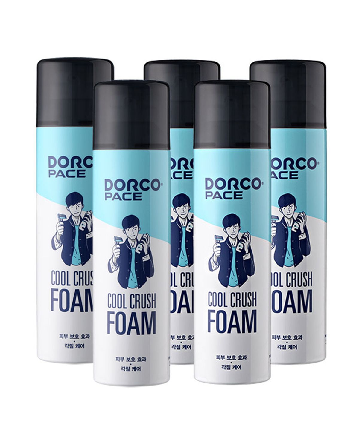 도루코(DORCO) 페이스 쿨크러쉬 대용량 쉐이빙폼 250ml 5개