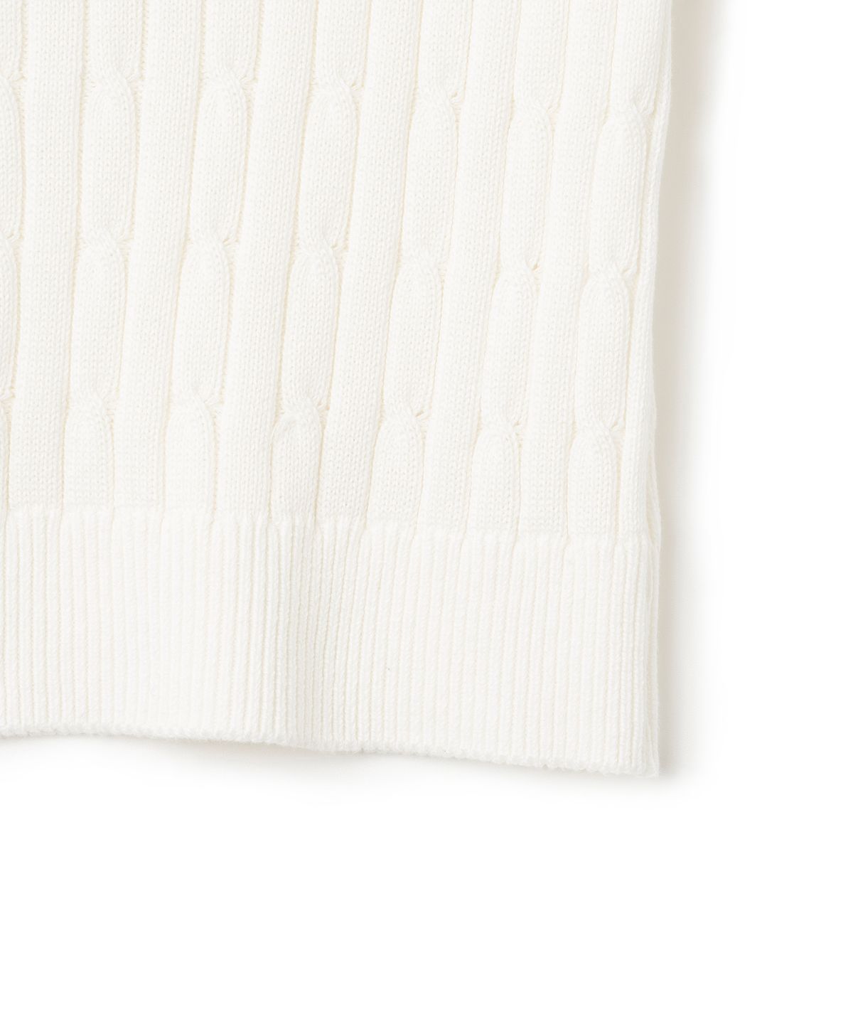 니티드(KNITTED) (W) 코튼 플라워 케이블 니트 IVORY