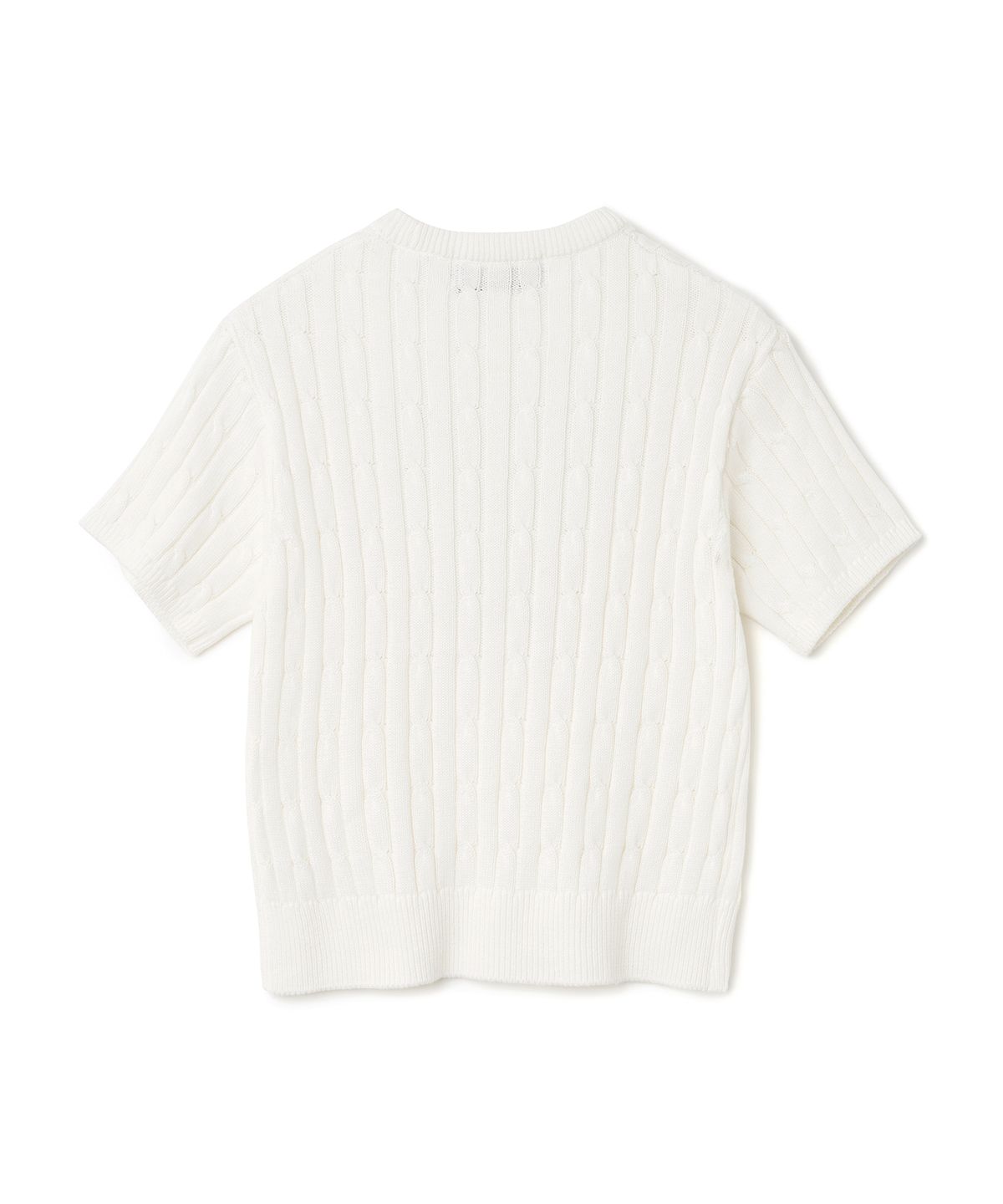 니티드(KNITTED) (W) 코튼 플라워 케이블 니트 IVORY