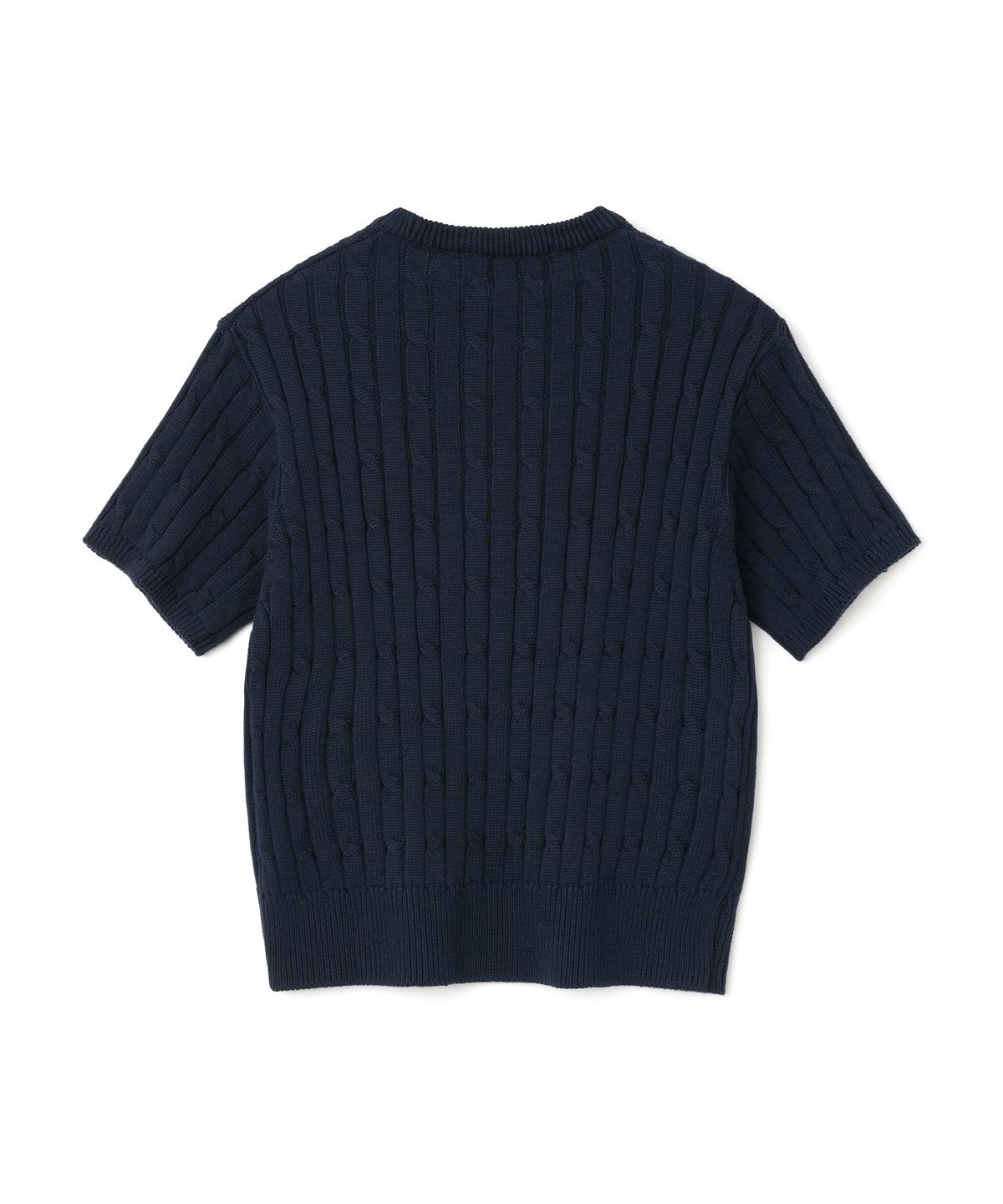 니티드(KNITTED) (W) 코튼 플라워 케이블 니트 NAVY