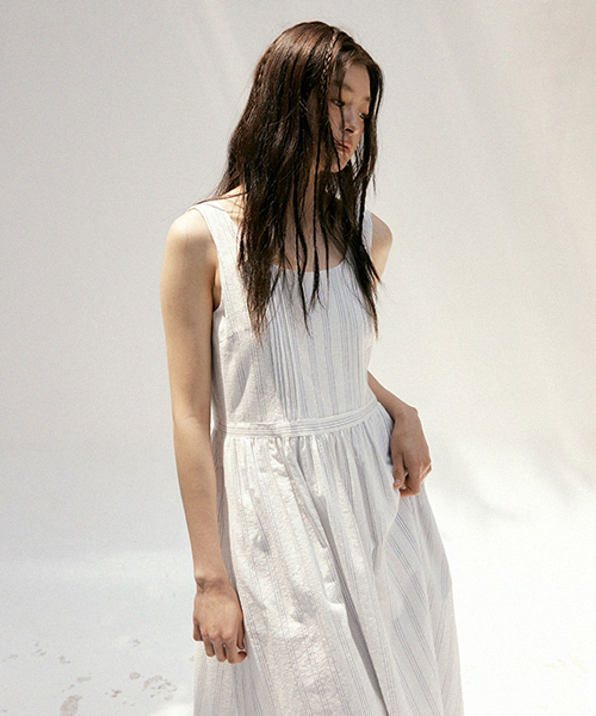 링서울(LINGSEOUL) stripe sleeveless dress-blue
