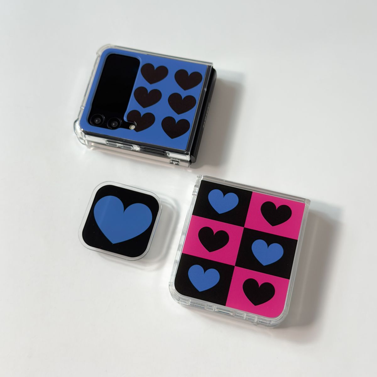 에이쓰리비쓰리(A3B3) (Z Flip 3.4.5) Heart Pattern Blue 하트 패턴 블루 Z 플립 3.4.5 젤하드