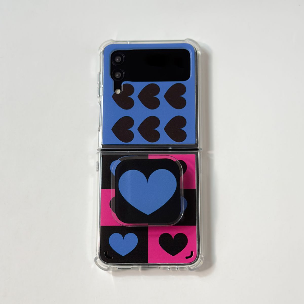 에이쓰리비쓰리(A3B3) (Z Flip 3.4.5) Heart Pattern Blue 하트 패턴 블루 Z 플립 3.4.5 젤하드