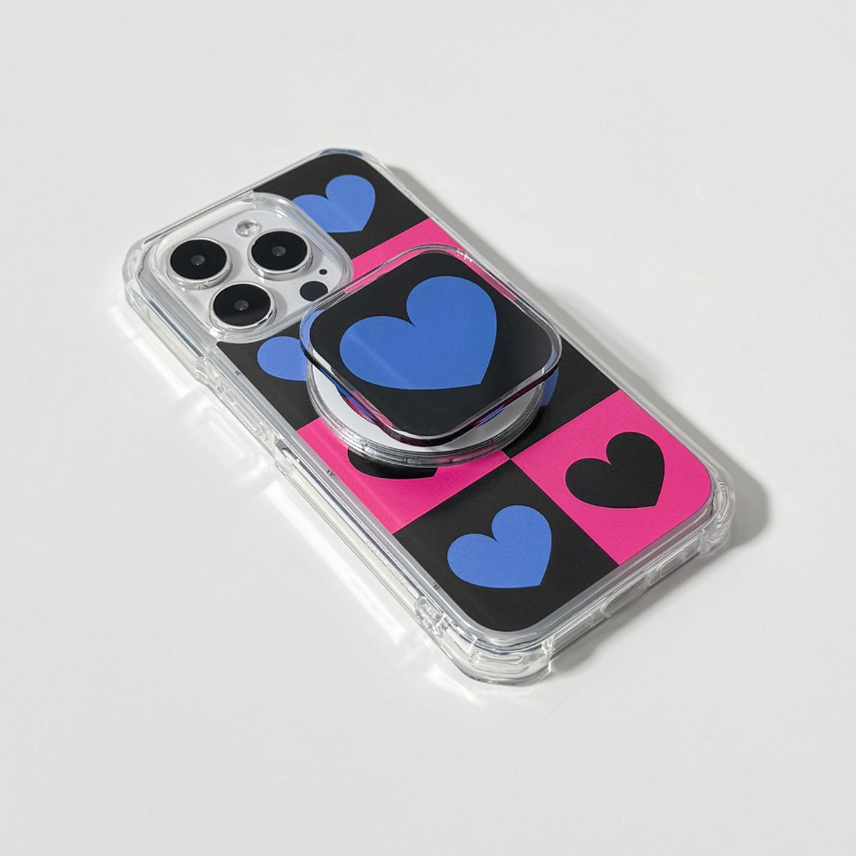 에이쓰리비쓰리(A3B3) [맥세이프 젤하드] Heart Pattern Blue 02 하트 패턴 블루 02 케이스
