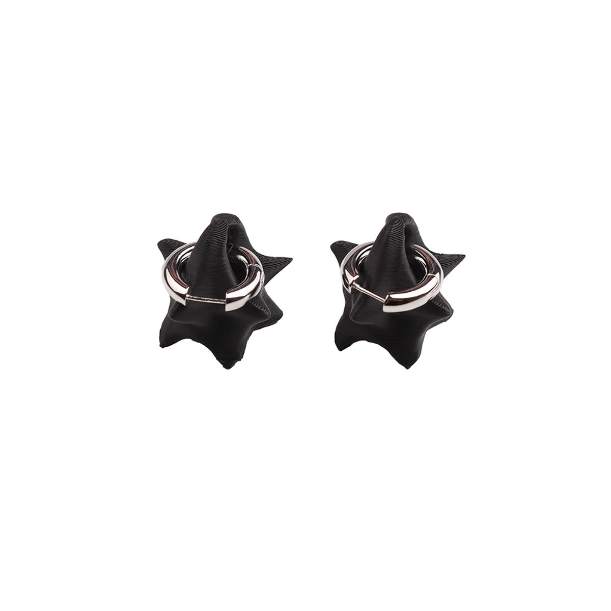 로울(LOWOOL) Black struggle earrings