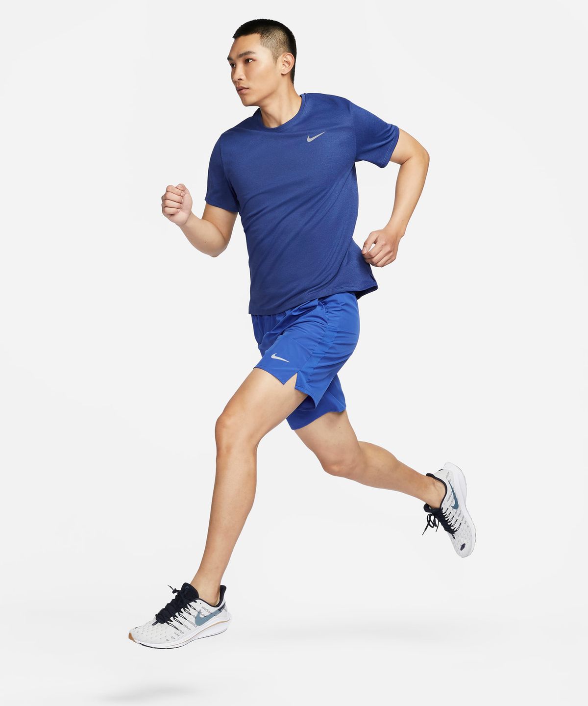나이키(NIKE) 드라이 핏 UV 마일러 반소매 러닝 탑 M - 게임 로얄:미드나이트 네이비:헤더 / DV9316-481