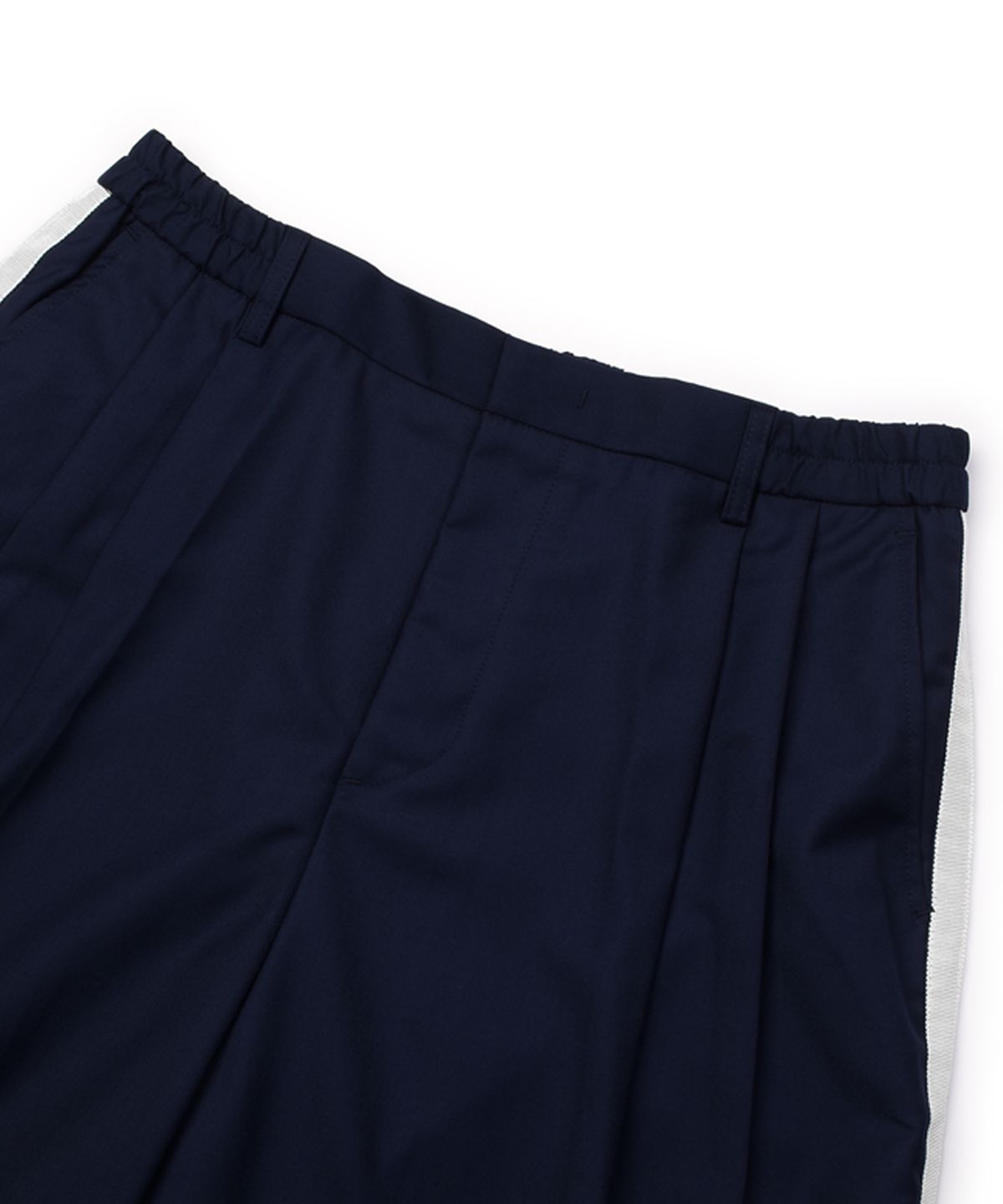 씨오엠이(COME) [UNISEX] Satin-Trimmed Motorsport Trousers (Navy)