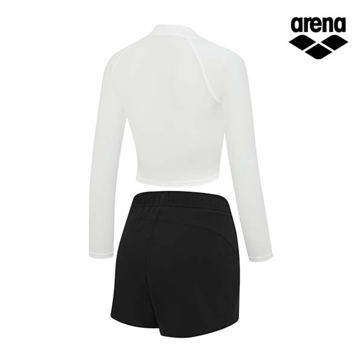 아레나(ARENA) 이니셜 레저 크롭 집업 래쉬가드 세트 A4BL1PS03WHT
