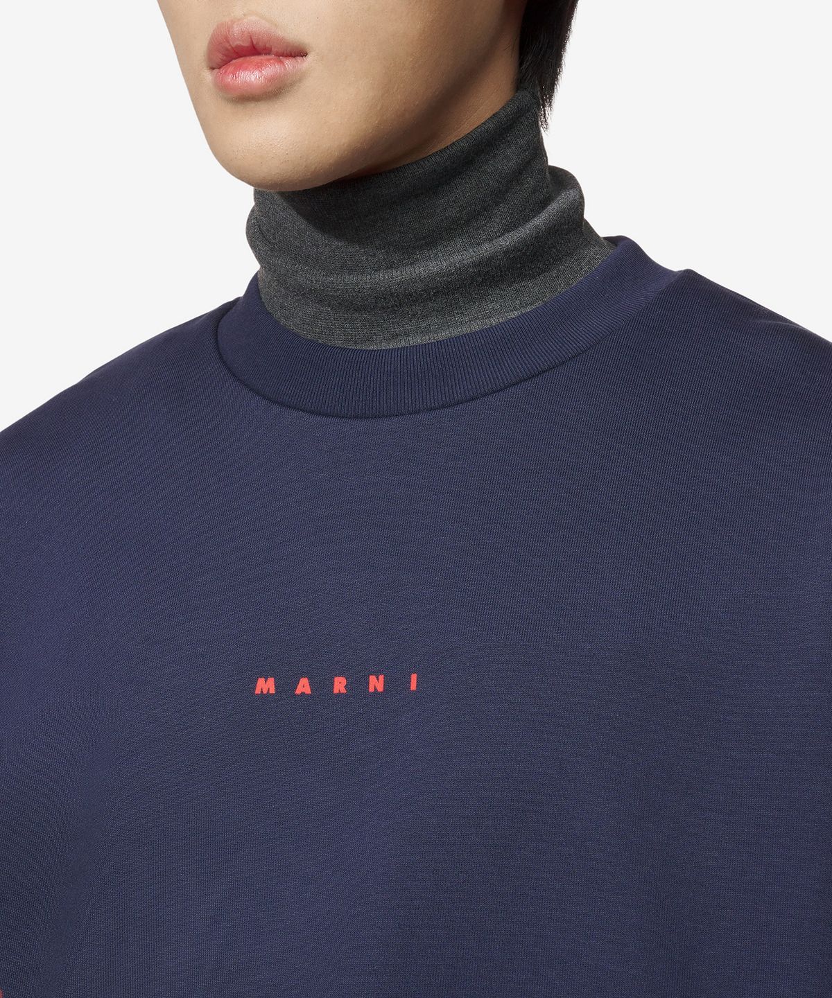 마르니(MARNI) 로고 코튼 맨투맨 - 블루 / FUMU0074P9USCU87LOB95