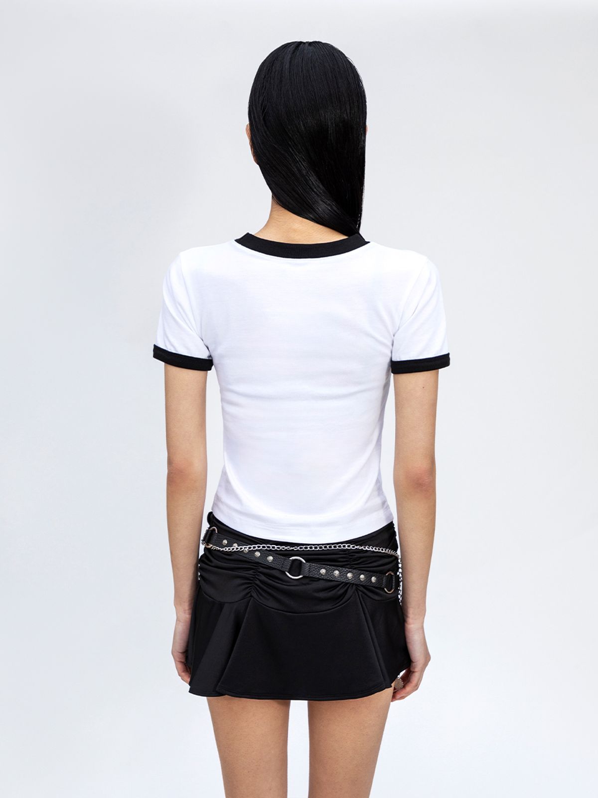 와이이이엘(YEEL) LOGO GRAPHICS RINGER T-SHIRT WHITE
