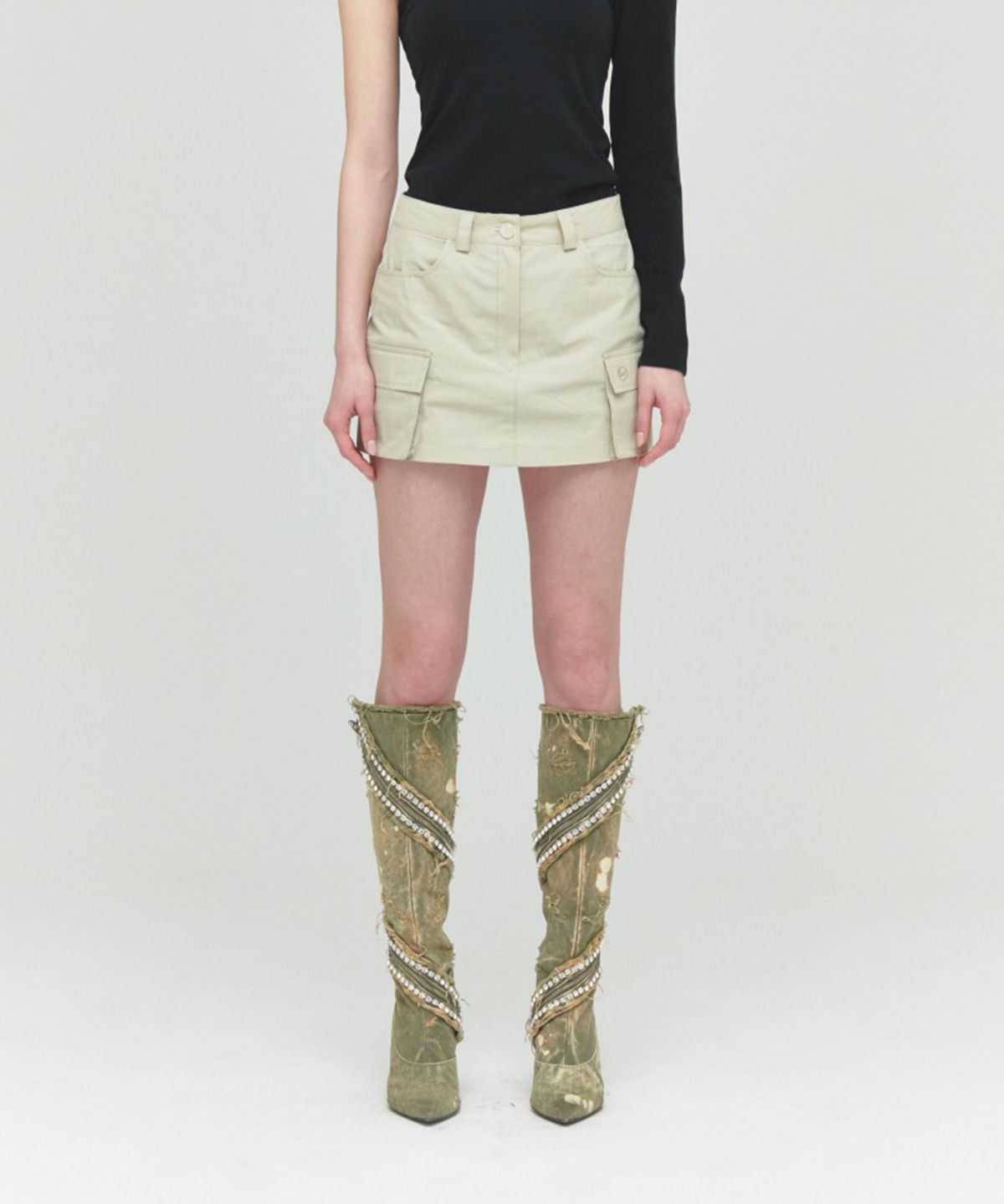 더포르타(THEPORTA) DRY CARGO SKIRT, LIGHT BEIGE