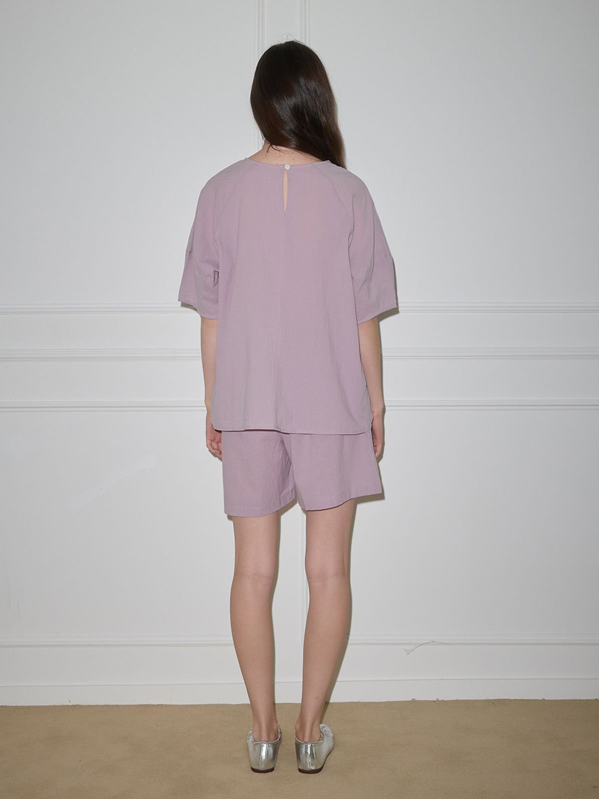 멜라니조이(MELANIE JOY) MJ_Round neck loose pajamas_PURPLE