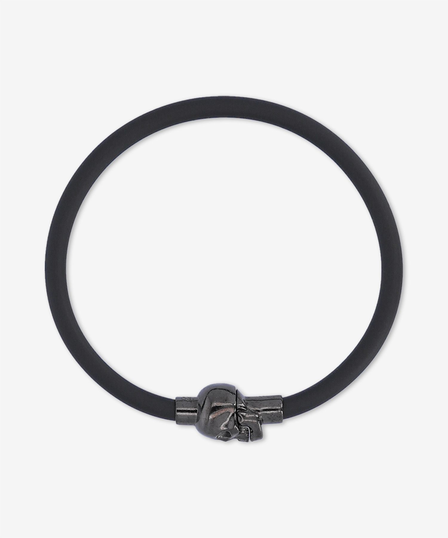 ★Alexander McQUEEN★ Skull Lover Bracelet Black 7058461AAJJ Men's Rubber cord Skull Bracelet in Black | McQueen US