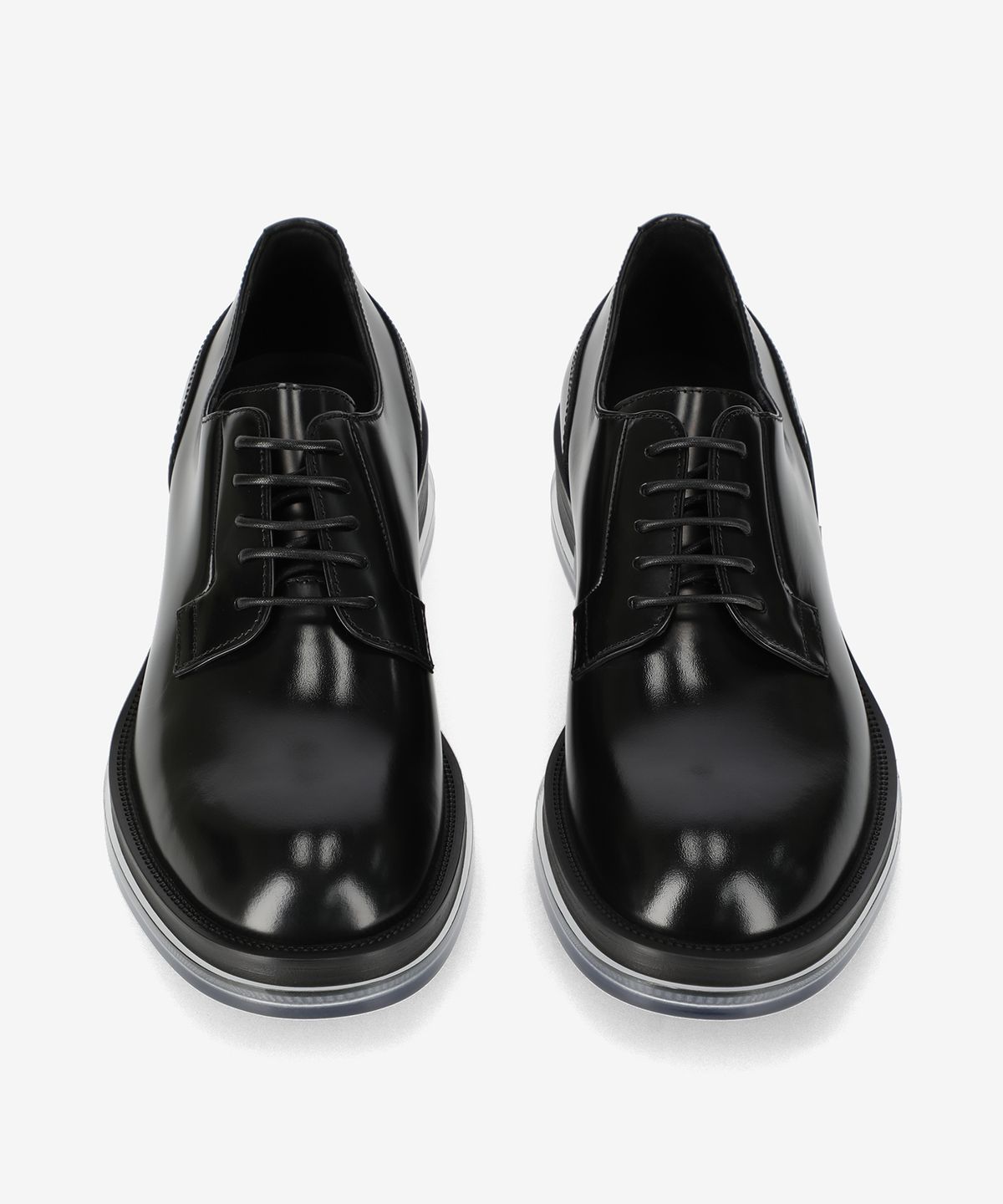 알렉산더 맥퀸(ALEXANDER McQUEEN) 플로트 가죽 더비 슈즈 - 블랙 / 794478WIFW11256