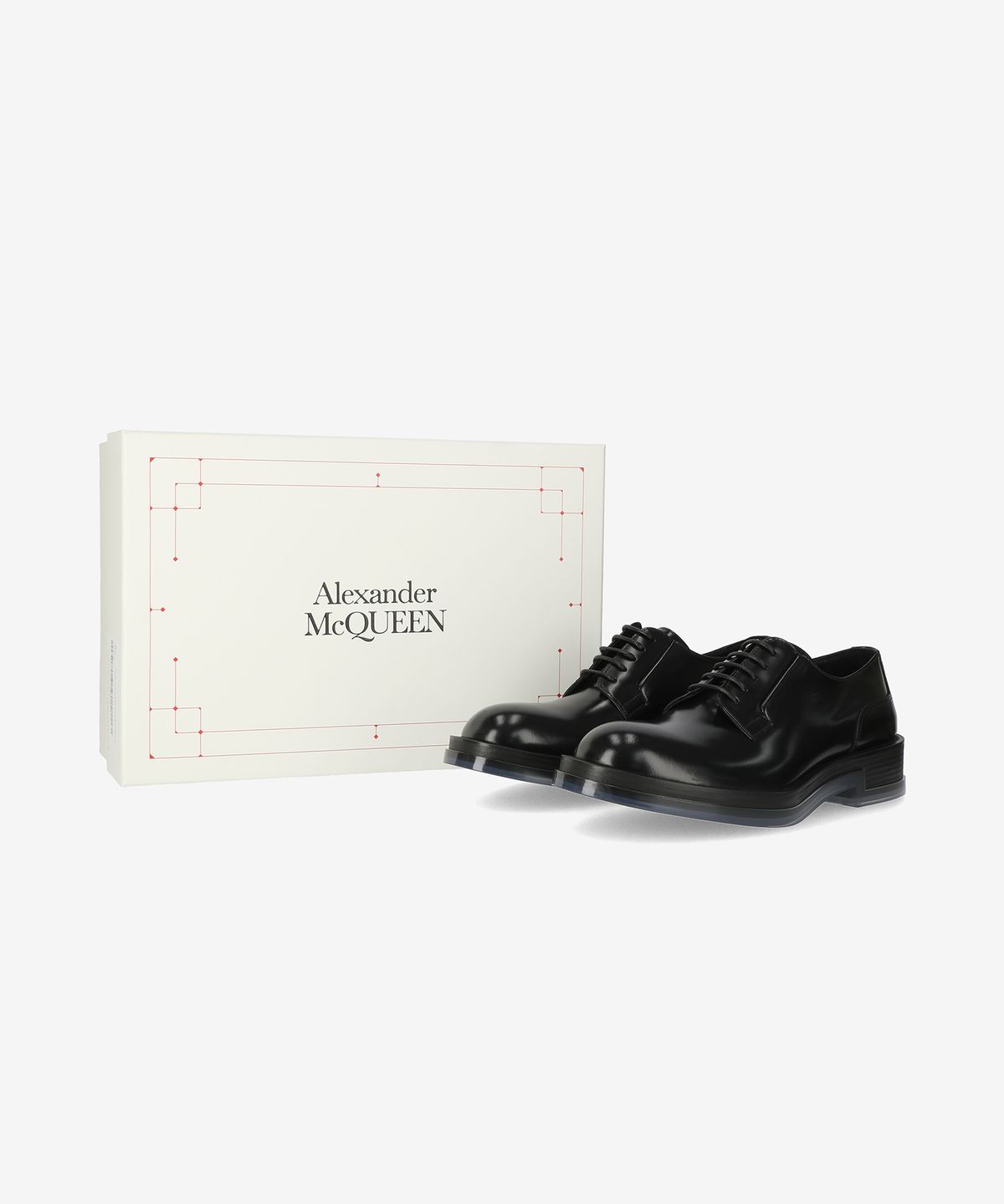 알렉산더 맥퀸(ALEXANDER McQUEEN) 플로트 가죽 더비 슈즈 - 블랙 / 794478WIFW11256