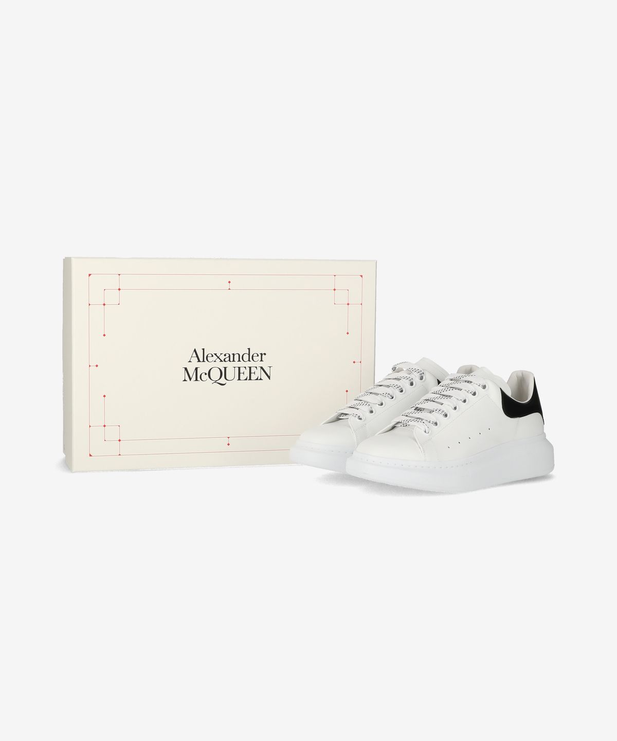 알렉산더 맥퀸(ALEXANDER McQUEEN) 오버솔 스니커즈 - 화이트:블랙 / 553680WHGP59061