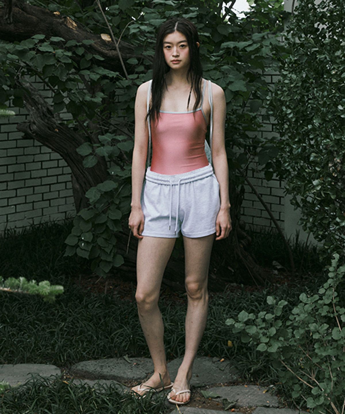 링서울(LINGSEOUL) glossy swim suit-pink