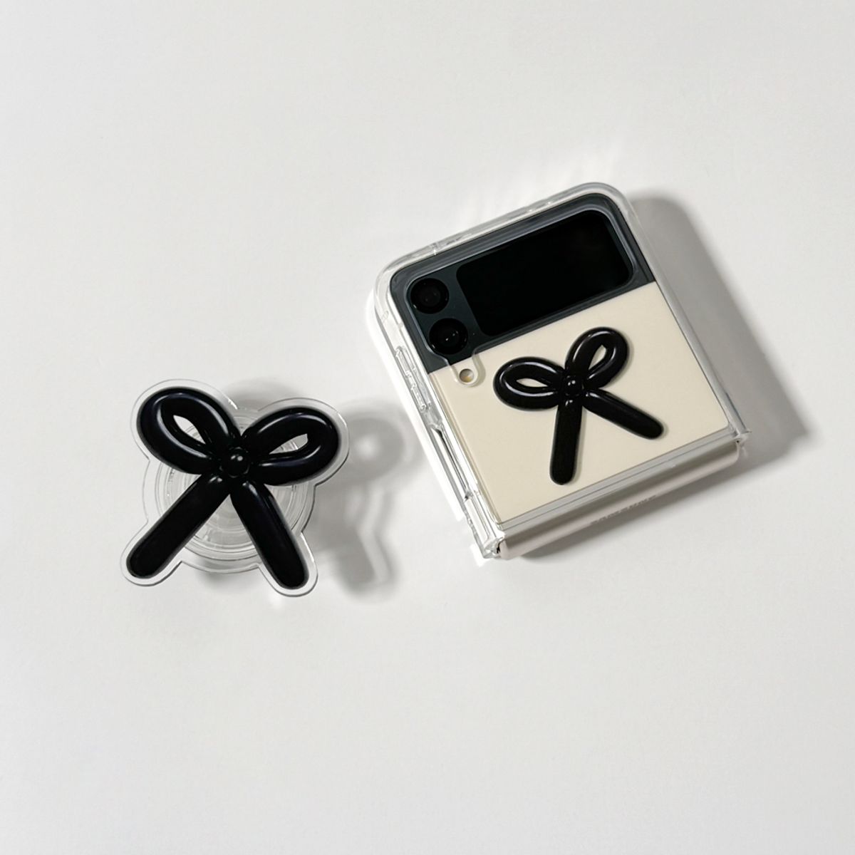 에이쓰리비쓰리(A3B3) Balloon Ribbon Black 벌룬 리본 블랙 (Z 플립 3.4.5 젤하드)