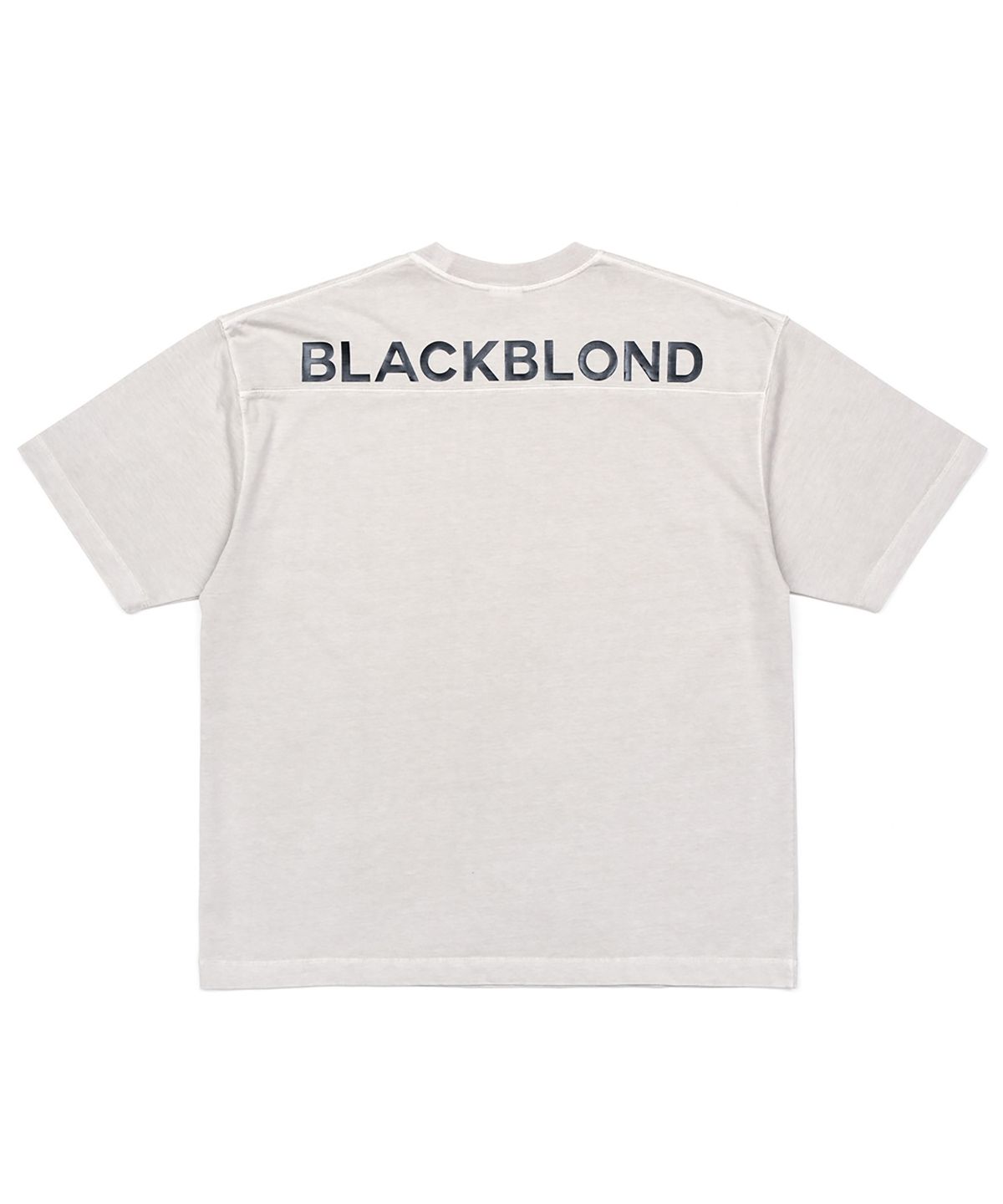블랙블론드(BLACKBLOND) 비비디 히든 슬로건 피그먼트 반팔티 (샌드)