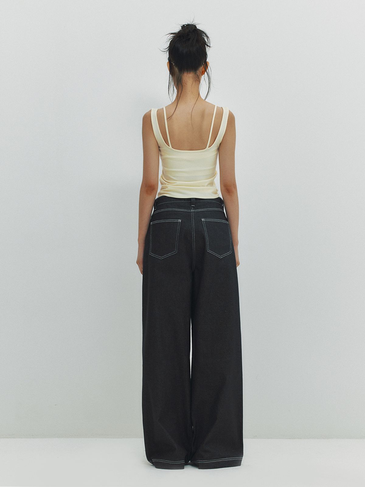 민더리(MEENDERI) LONG WIDE DENIM PANTS - INDIGO