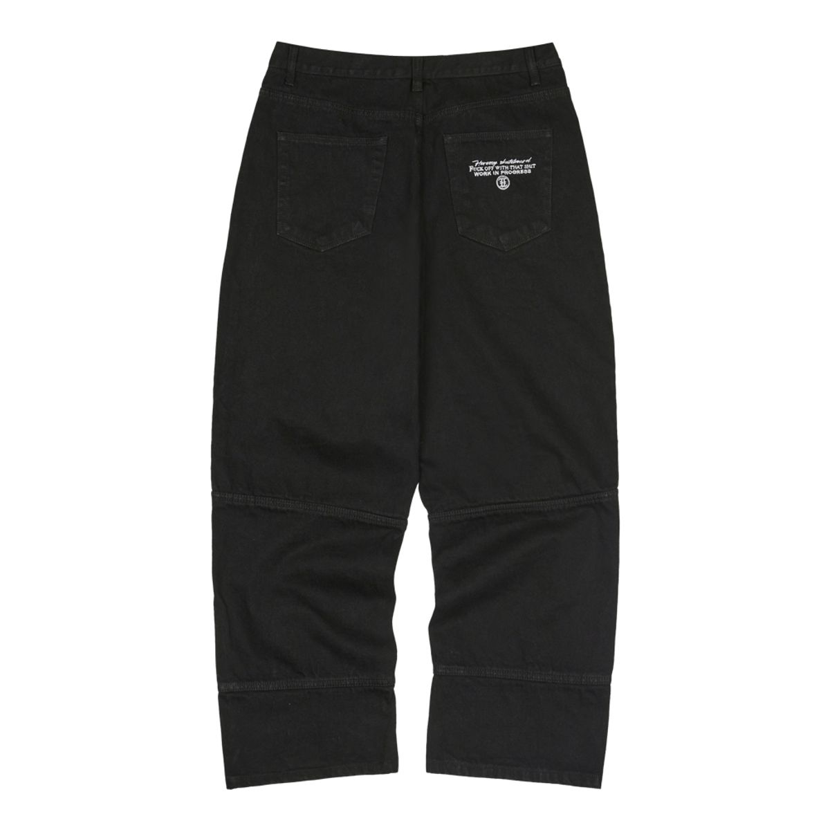 헤레시(HERESSY) F*CK OFF WITH THAT SHIT DENIM PANTS BLACK