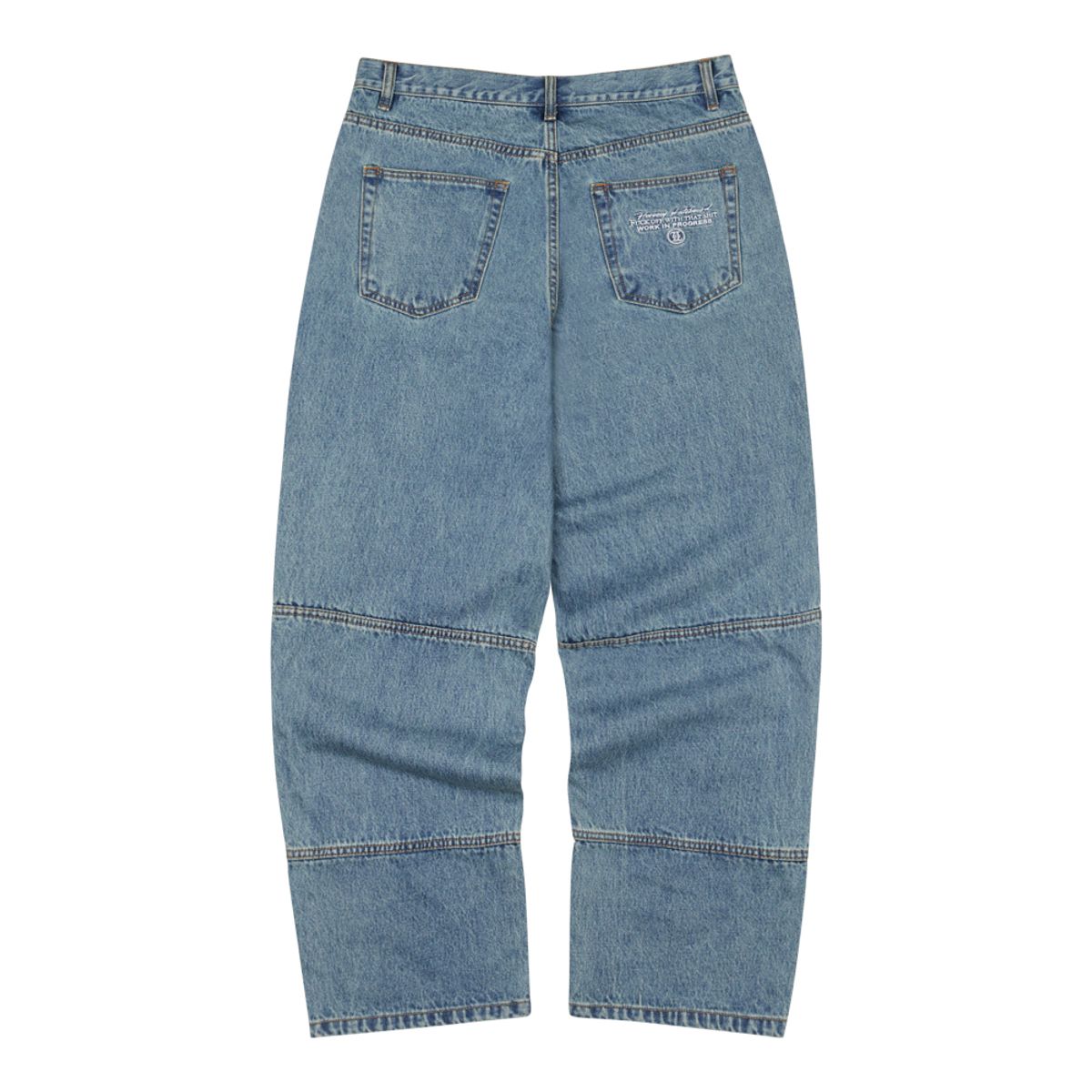 헤레시(HERESSY) F*CK OFF WITH THAT SHIT DENIM PANTS BLUE
