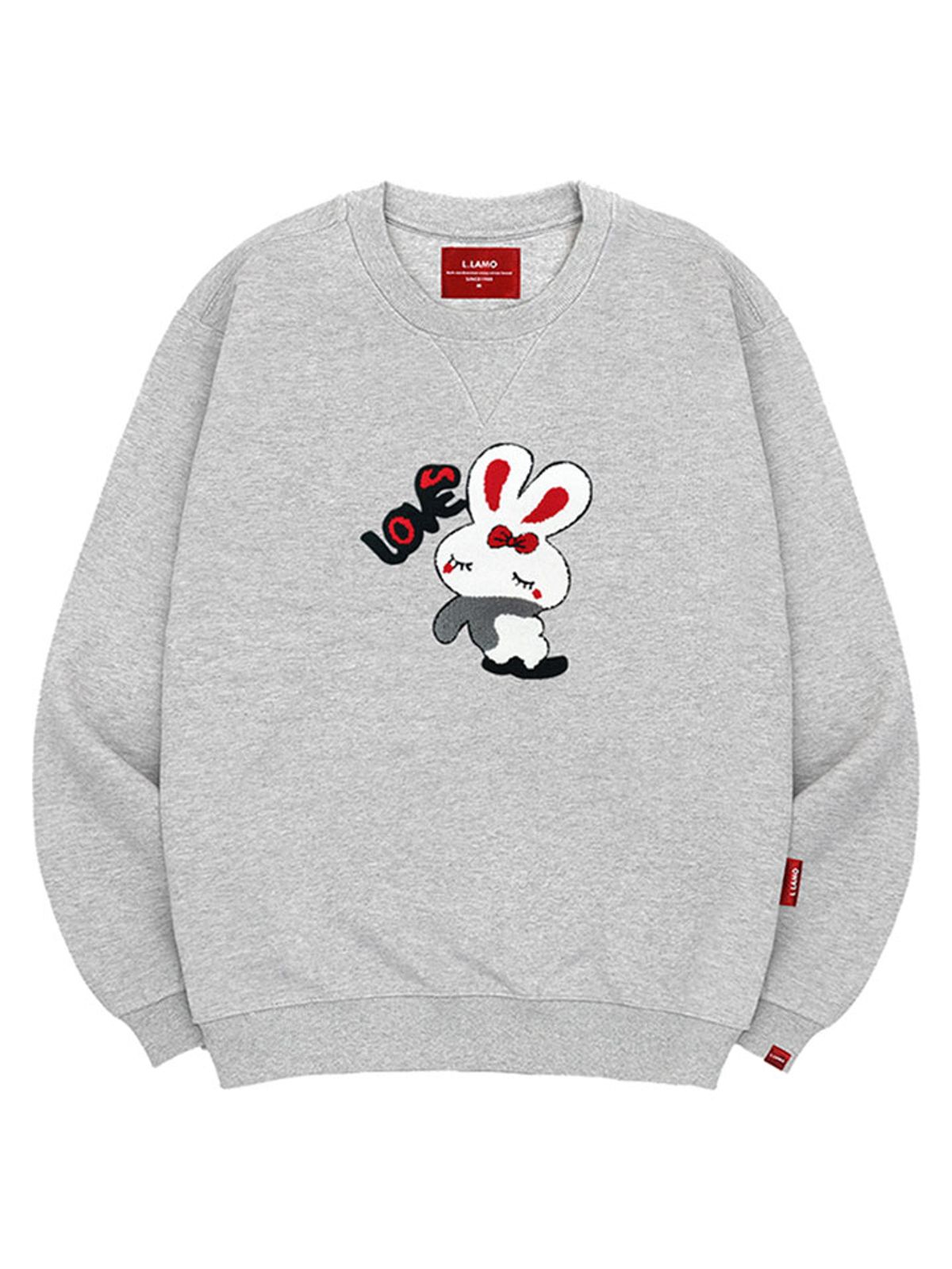 엘라모(LLAMO) 부클래빗 맨투맨 남녀공용 빅사이즈 S~4XL