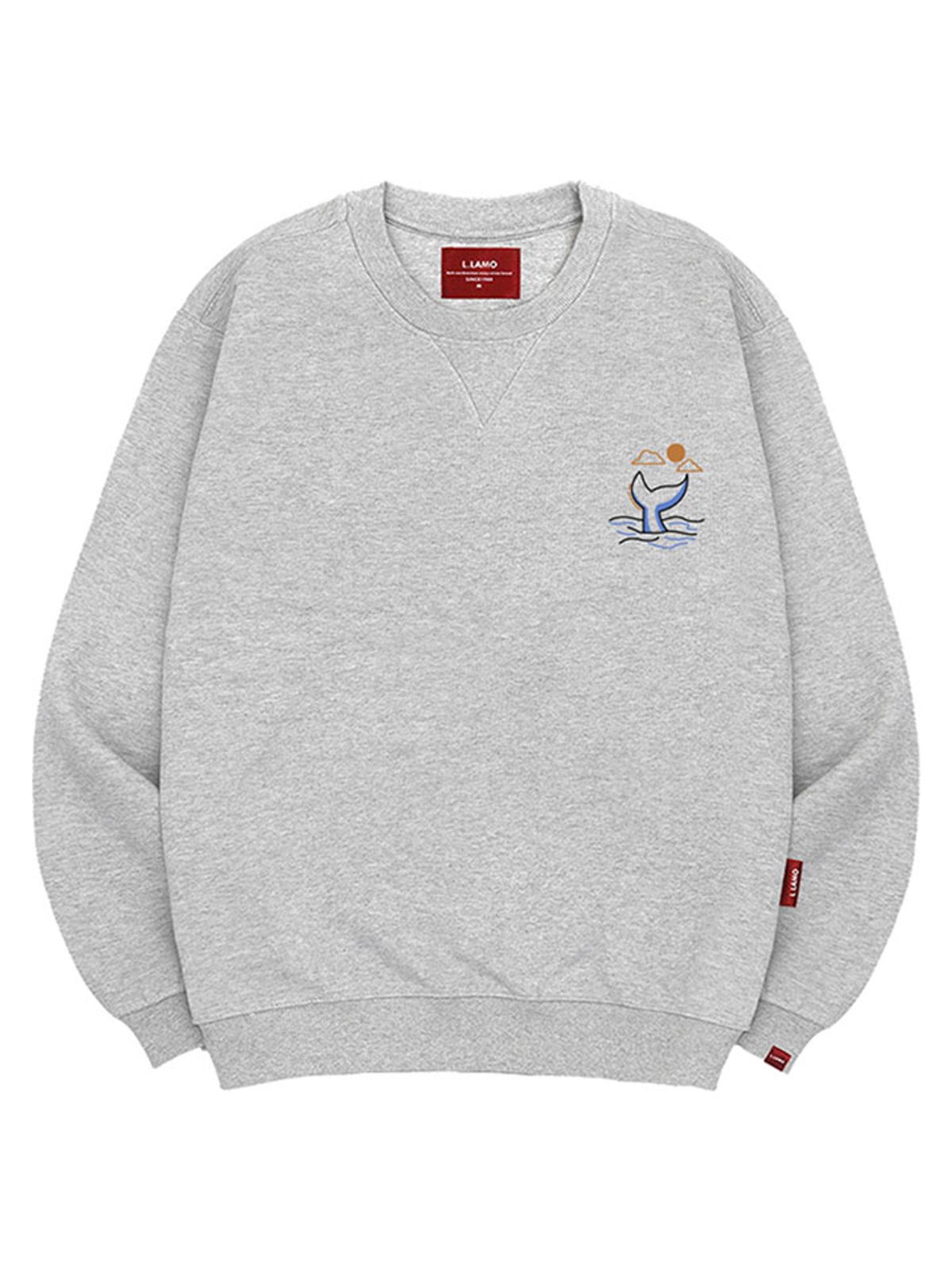 엘라모(LLAMO) 웨일테일 맨투맨 남녀공용 빅사이즈 S~4XL