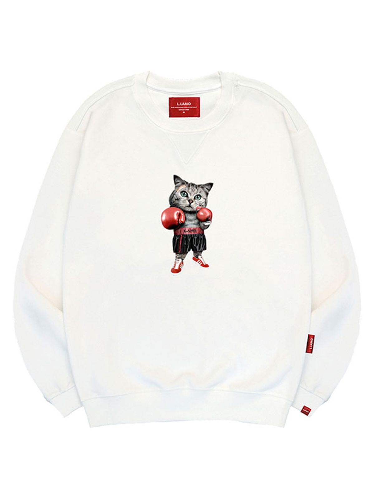 엘라모(LLAMO) 복싱고양이 맨투맨 남녀공용 빅사이즈 S~4XL