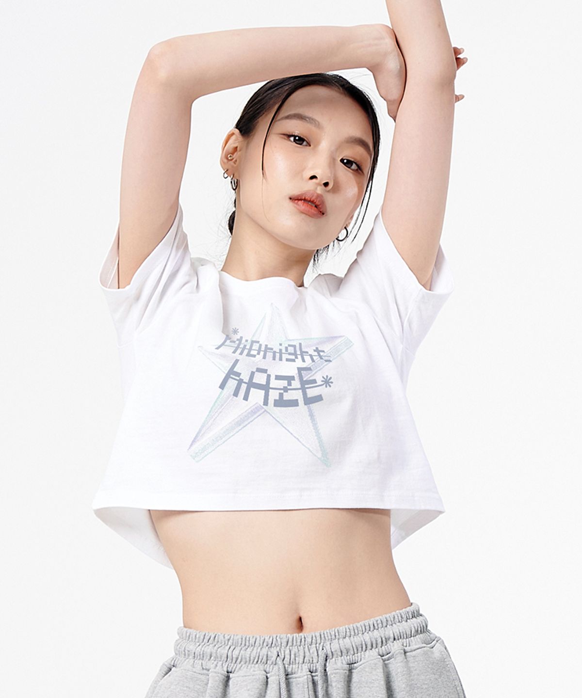 아티스트웨어(ARTISTWEAR) [ATW] 미드나잇 헤이즈 크롭 반팔티