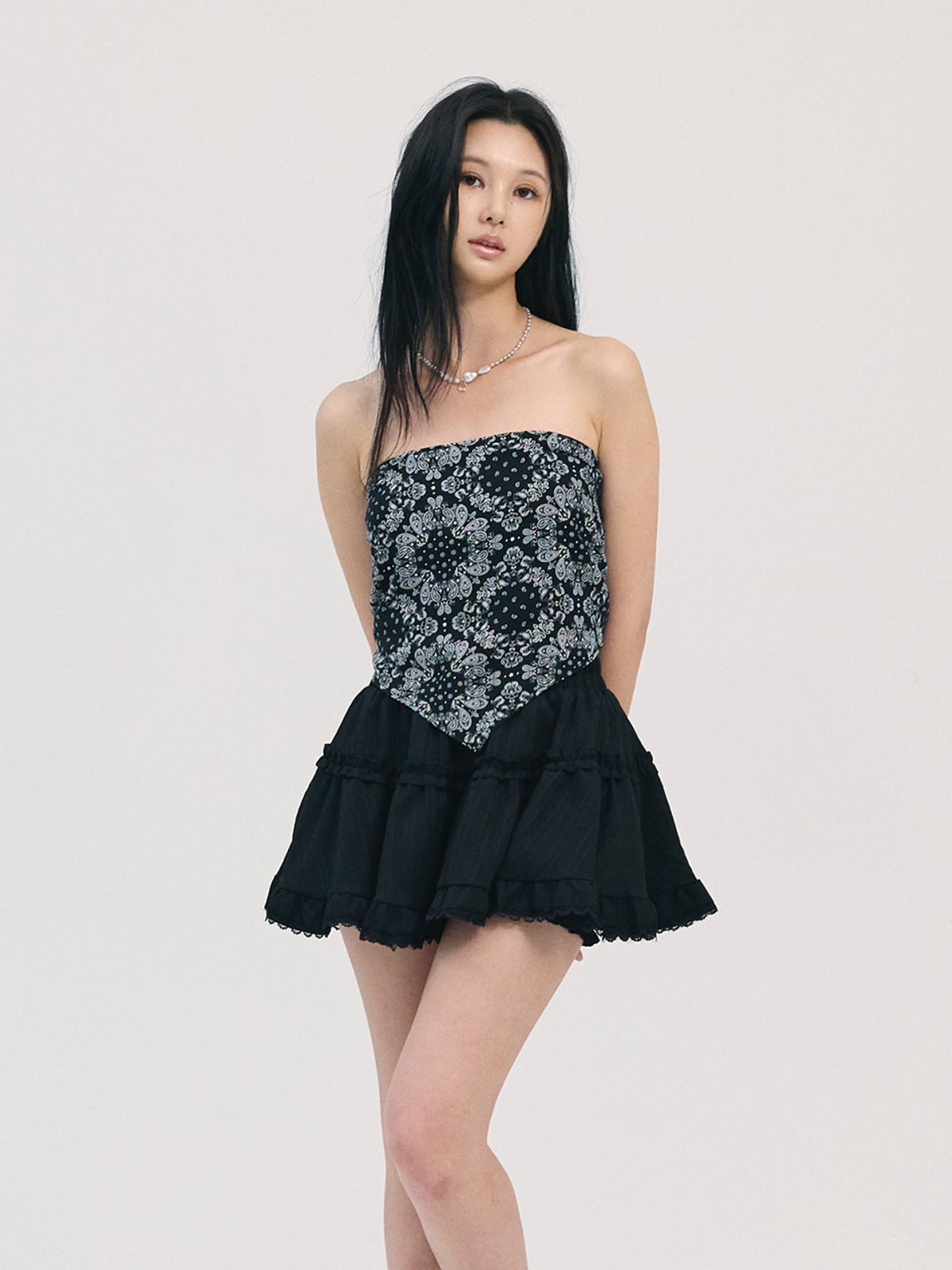 비에이블투(B ABLE TWO) saya frill skirt-black