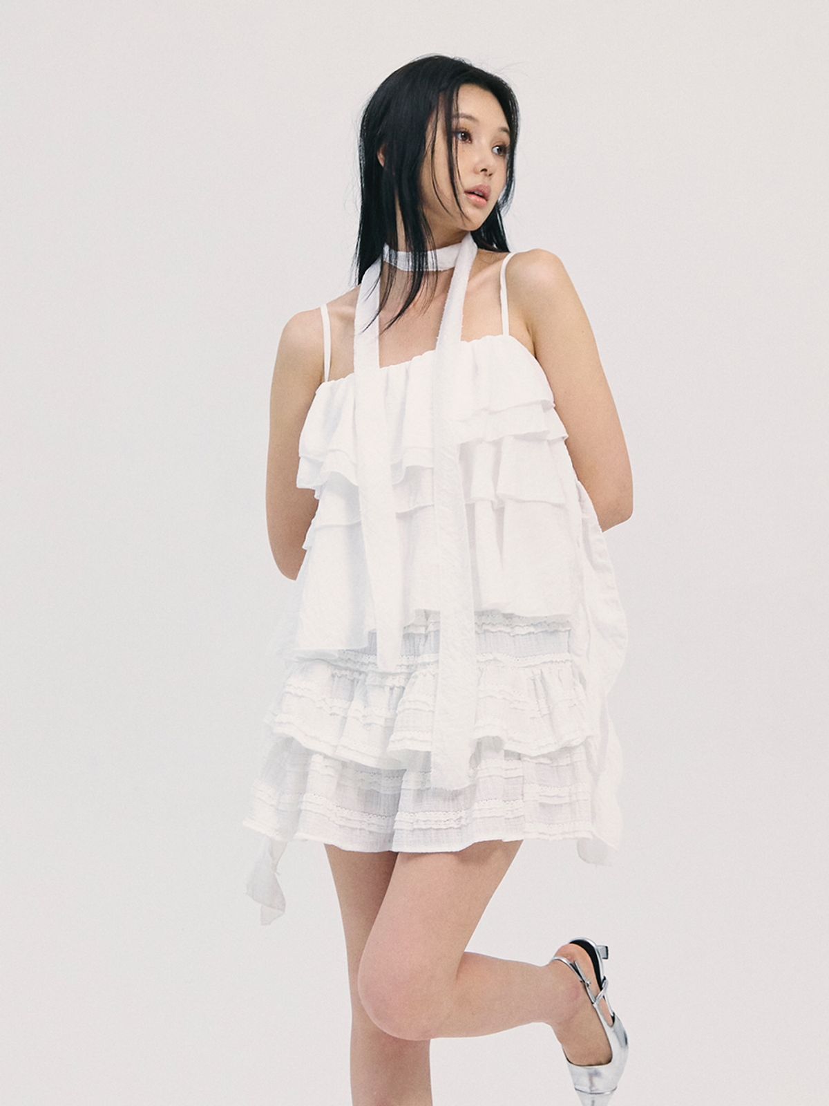비에이블투(B ABLE TWO) sweety rah rah skirt-white