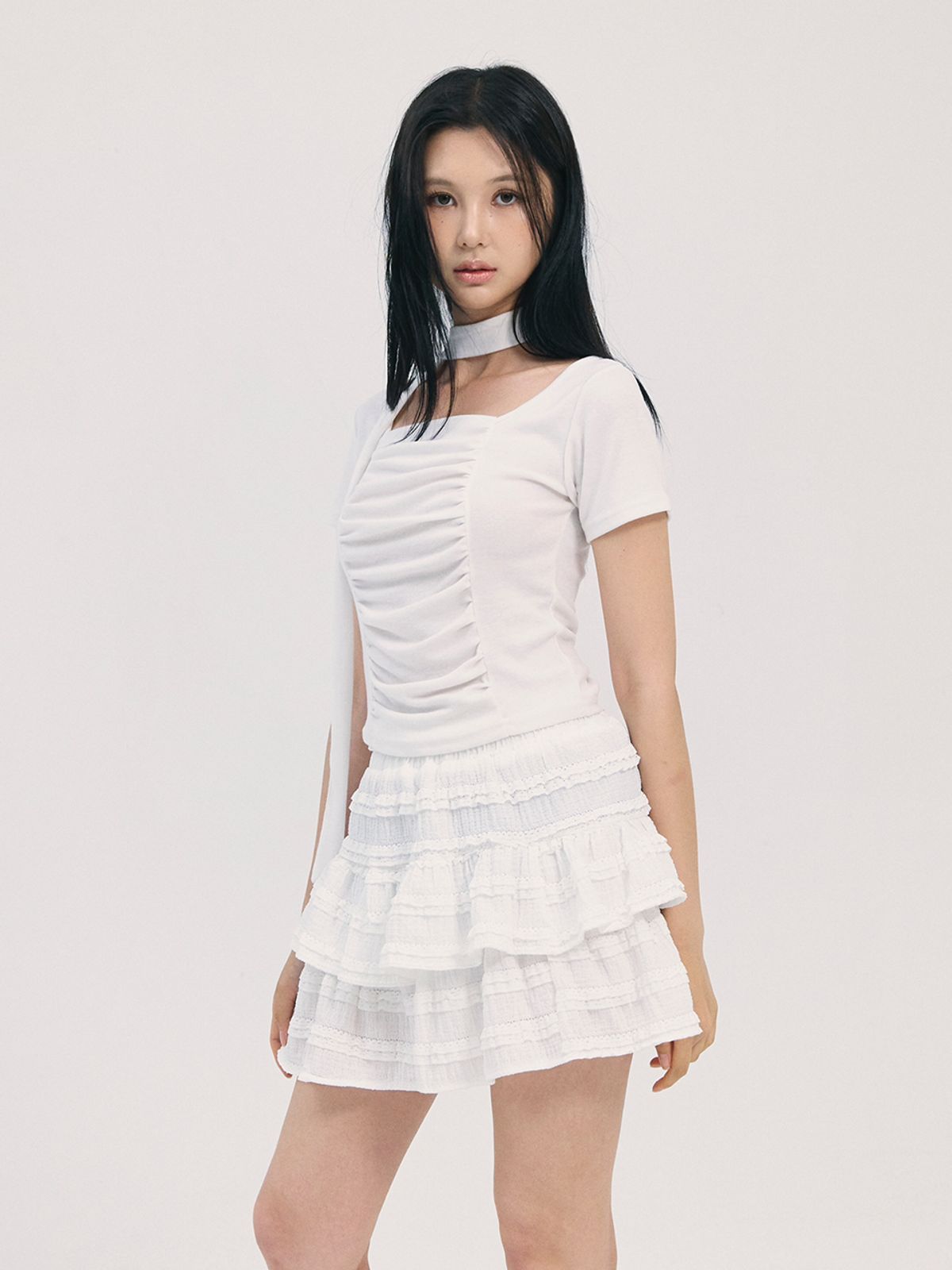 비에이블투(B ABLE TWO) noa scarf top-white