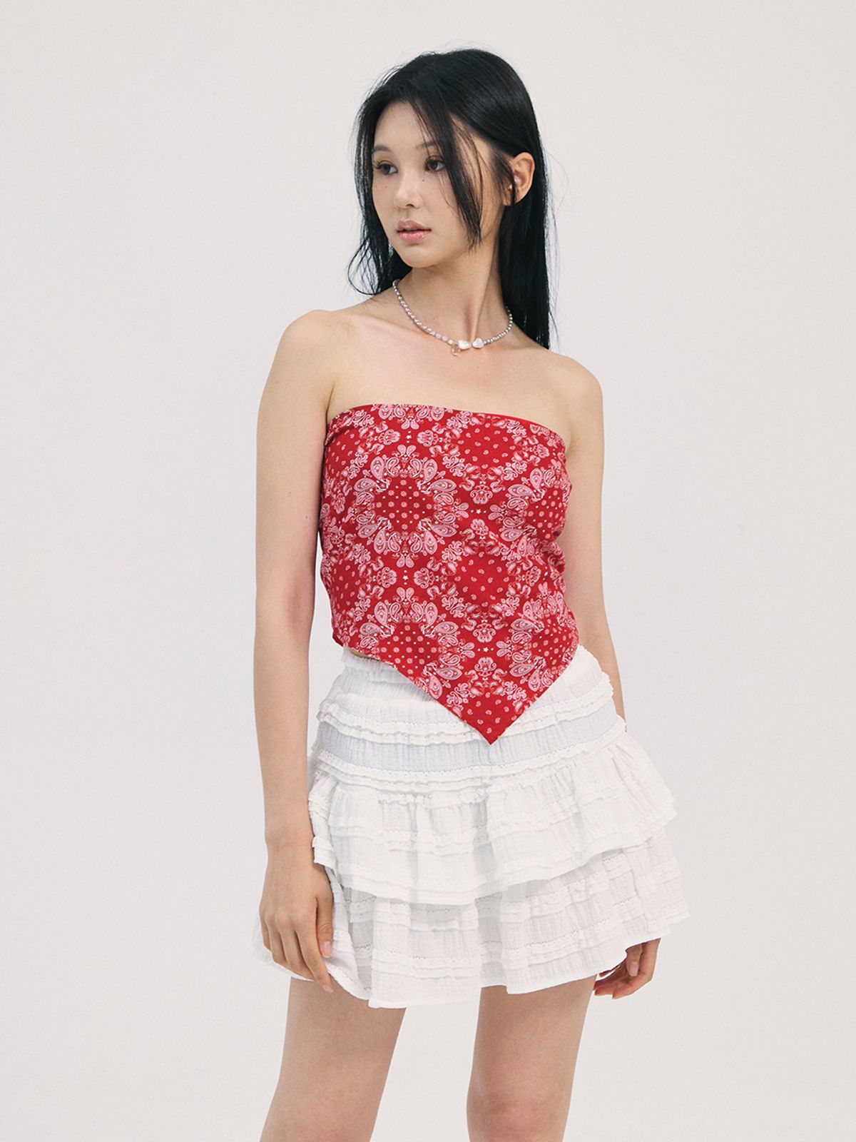 비에이블투(B ABLE TWO) rin paisley top-red
