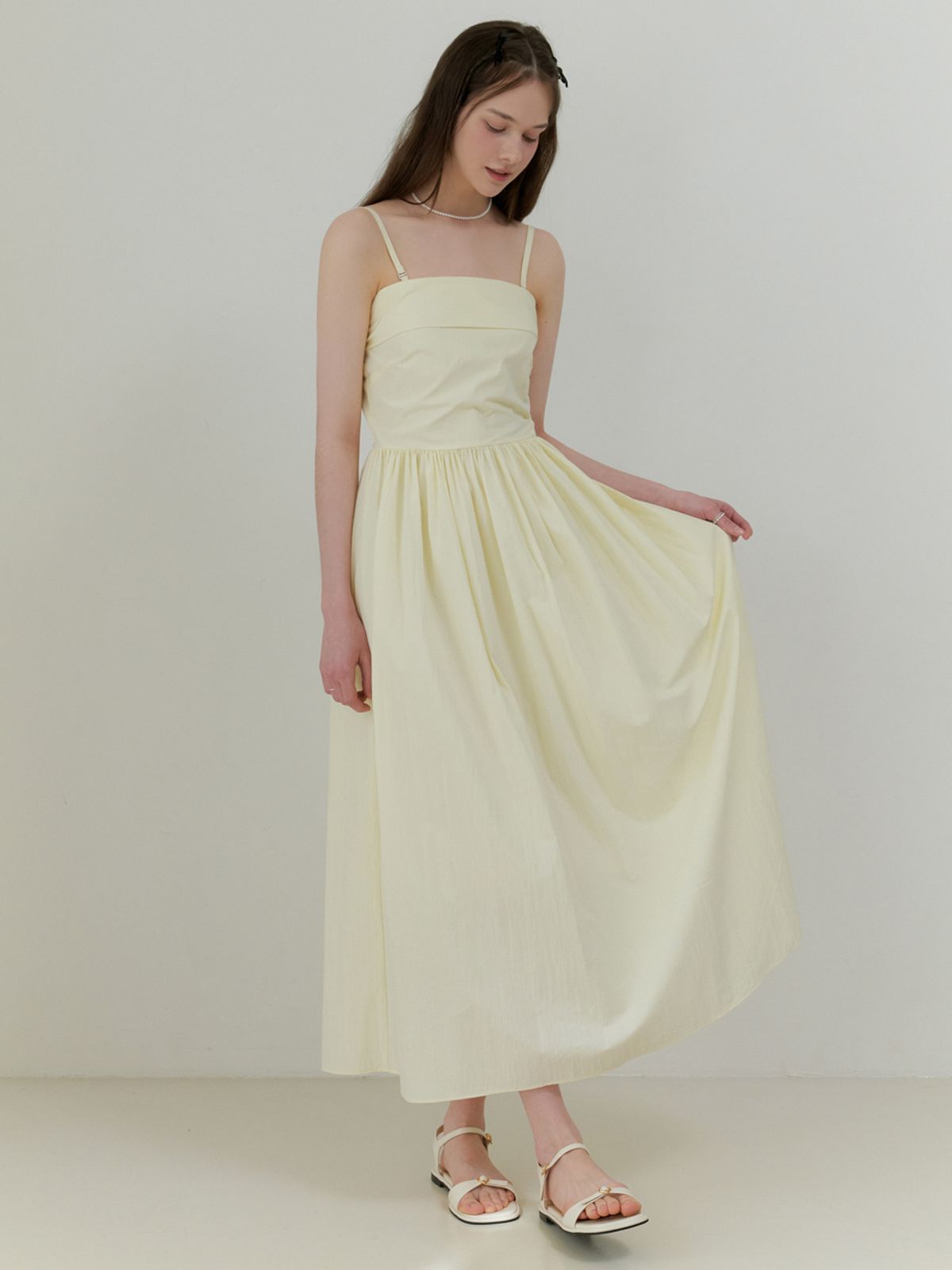 리엘(RE L) Doing bustier dress_2way (yellow)