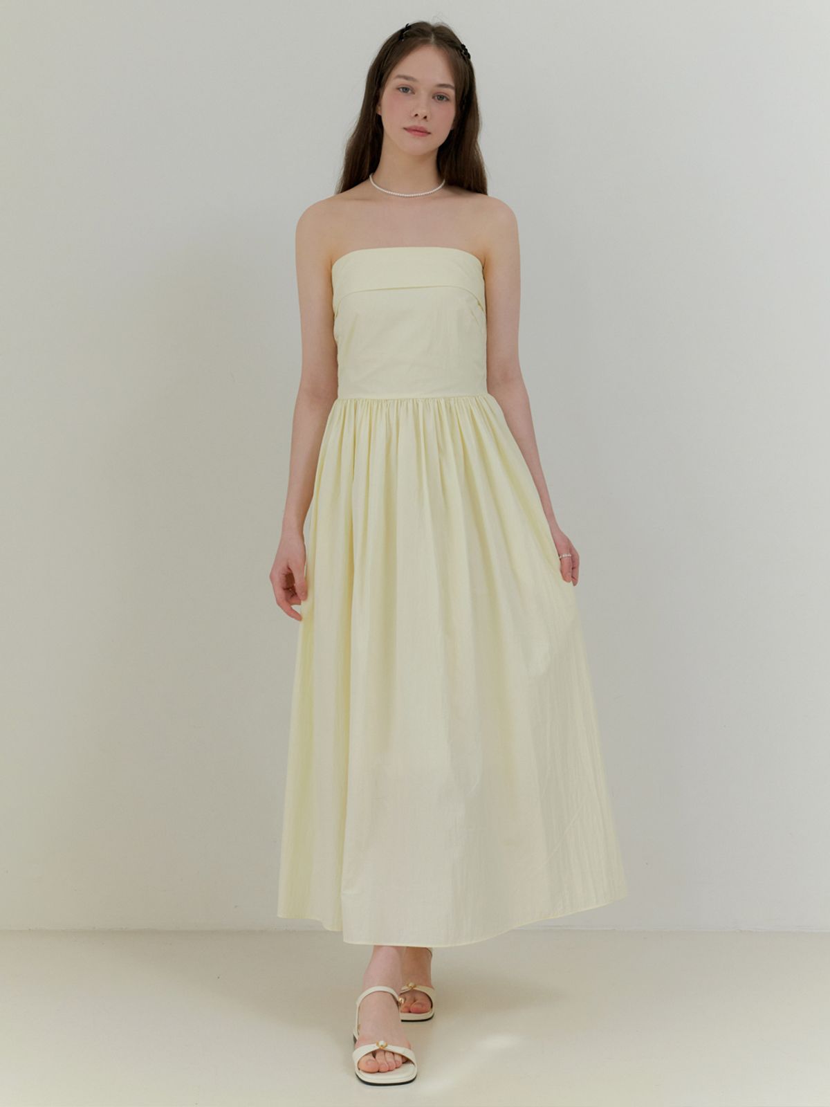 리엘(RE L) Doing bustier dress_2way (yellow)